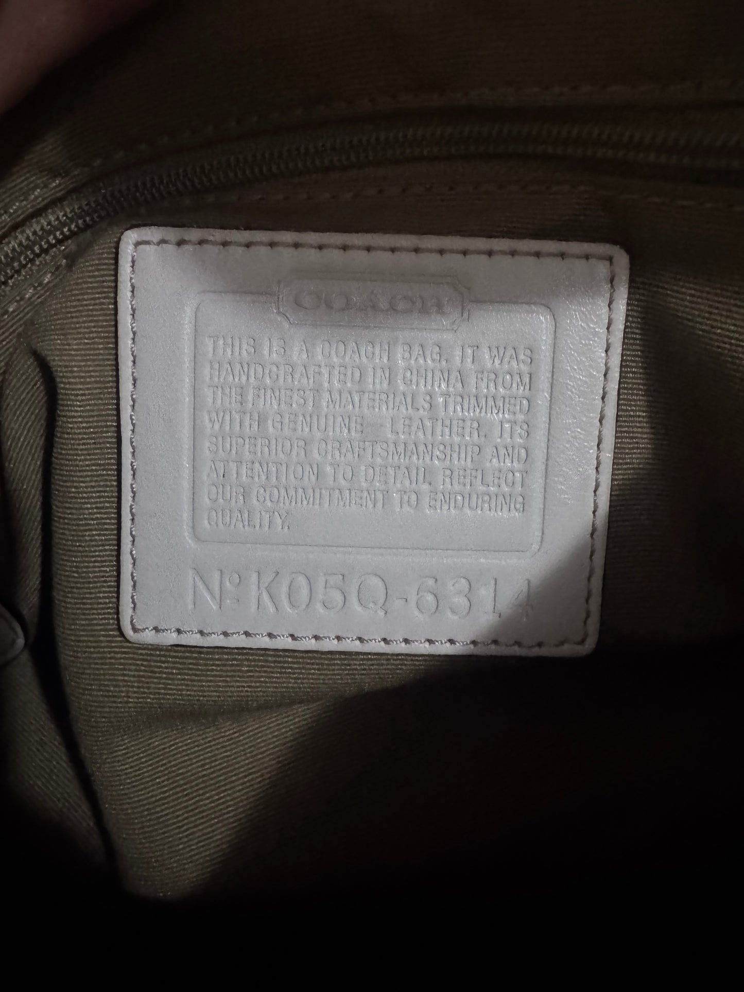 Coach Shoulder Bag White Signature