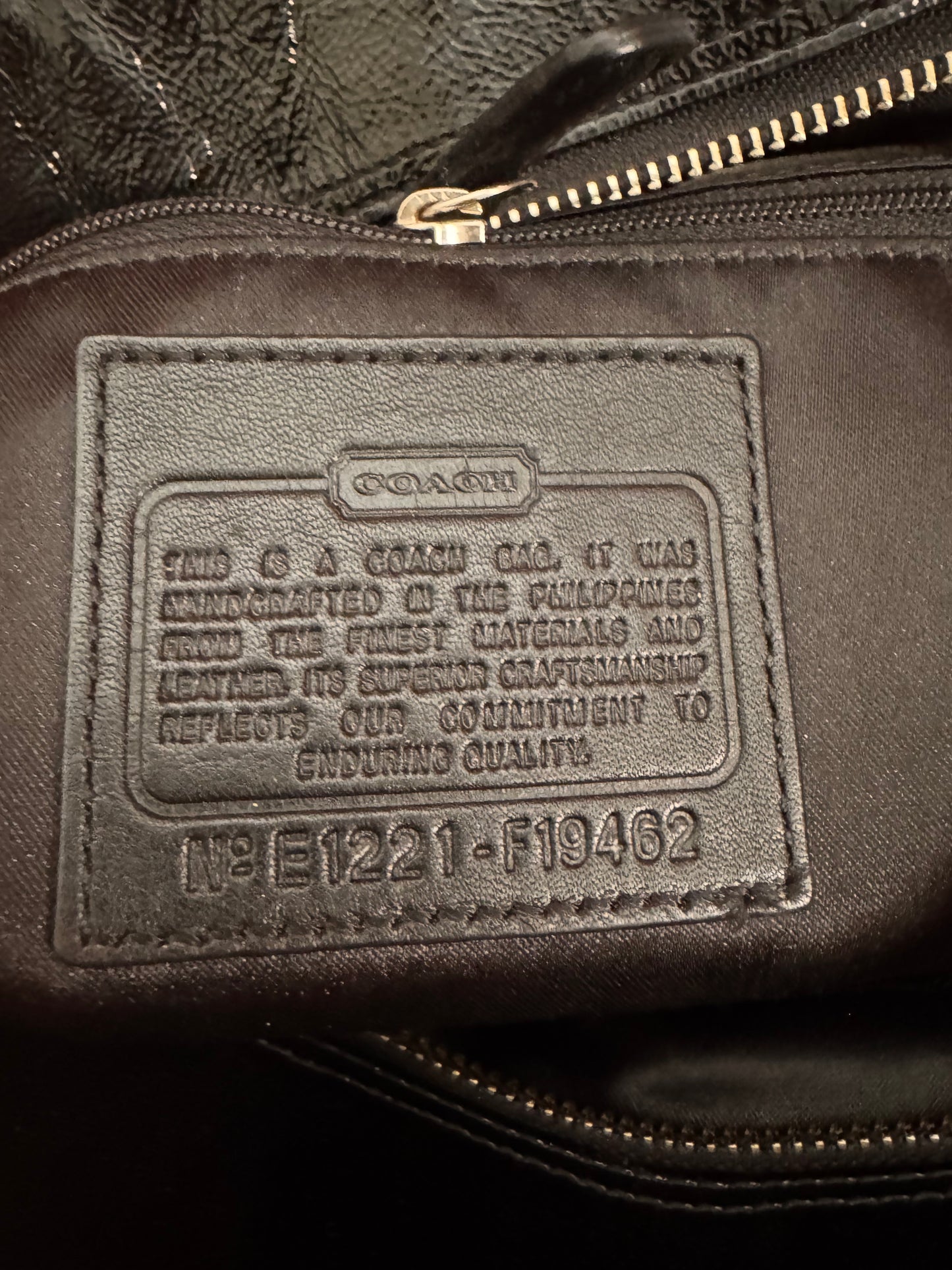 Coach Gallery Embossed Patent Leather Tote