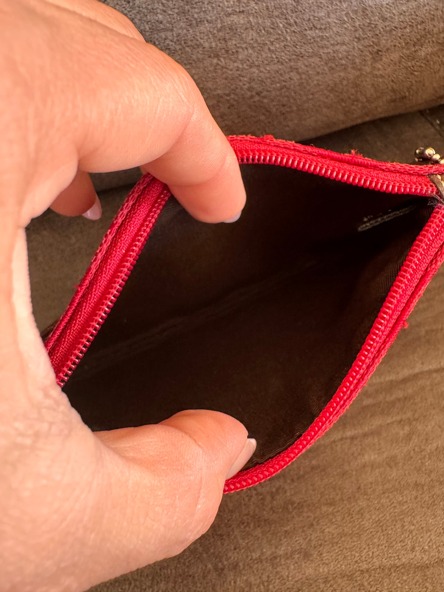 Coach Red Signature Canvas Wristlet