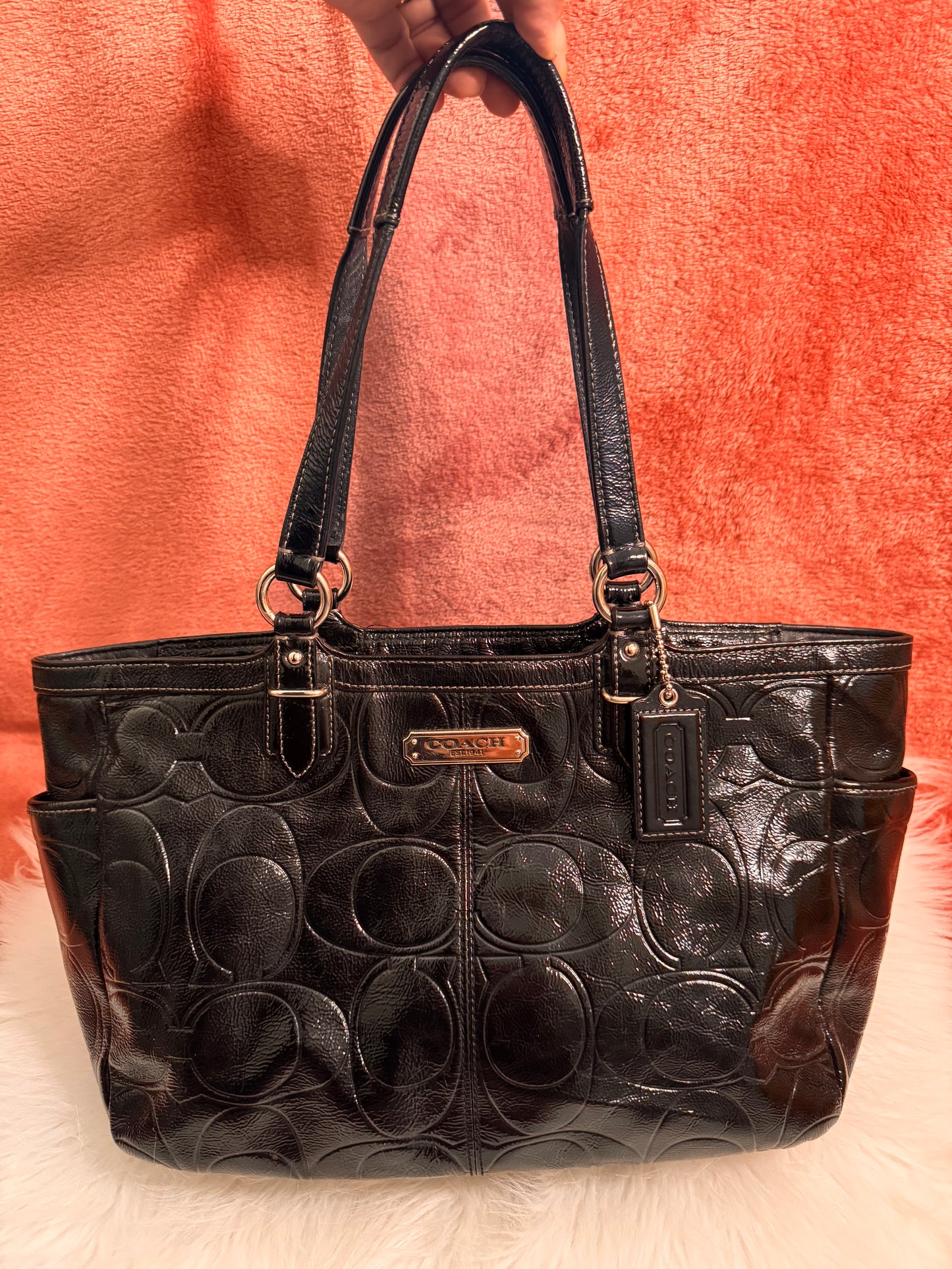 Coach Gallery Embossed Patent Leather Tote