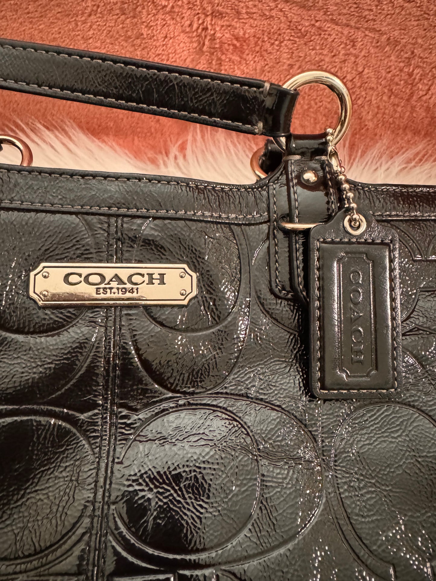 Coach Gallery Embossed Patent Leather Tote