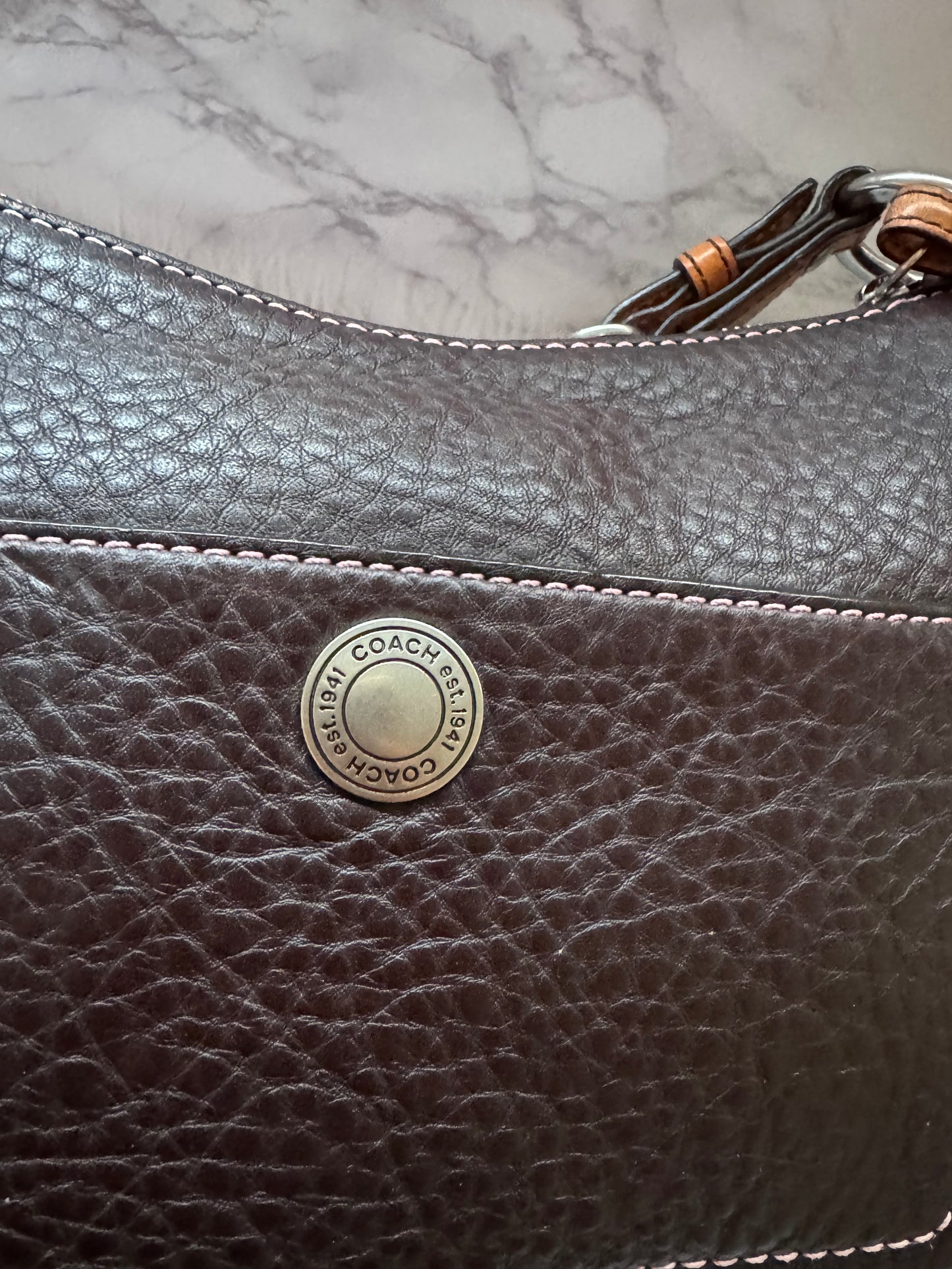 Coach Chelsea Brown Pebble Leather