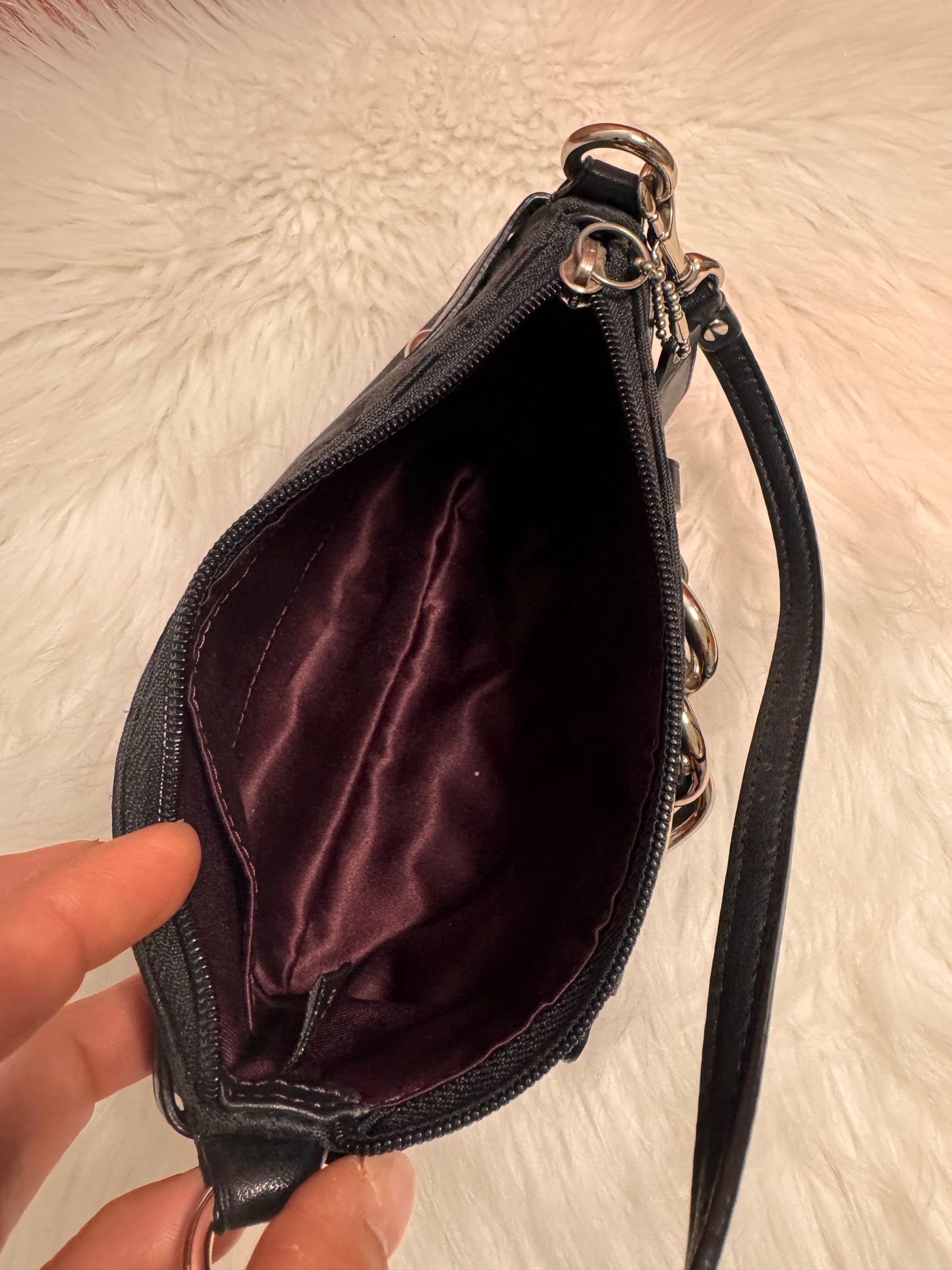 Coach Signature C Black Wristlet,