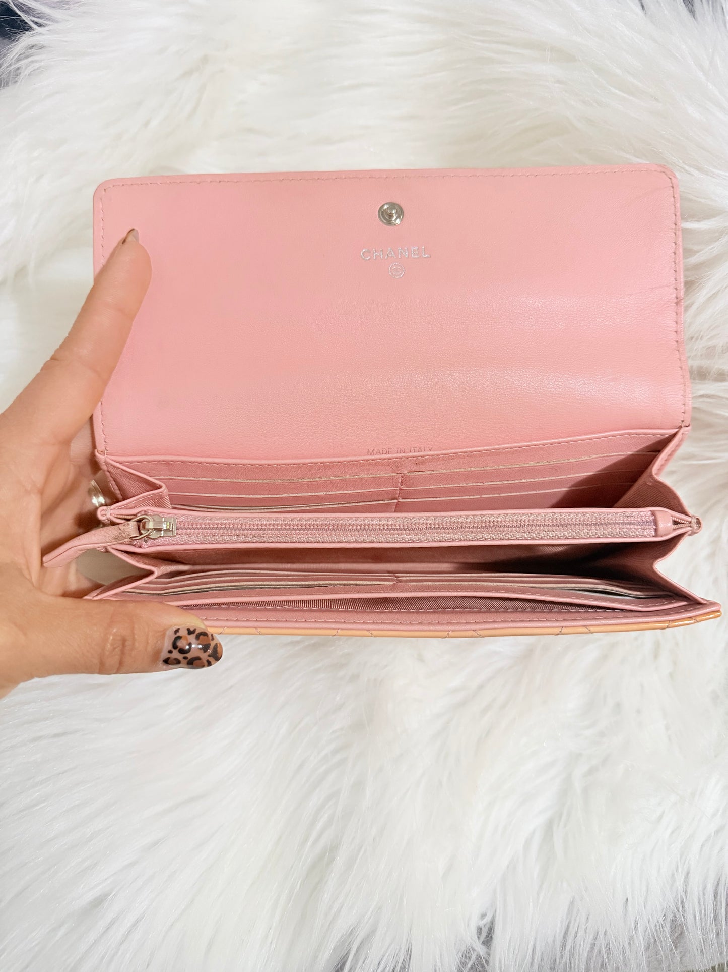 Chanel orange wallet