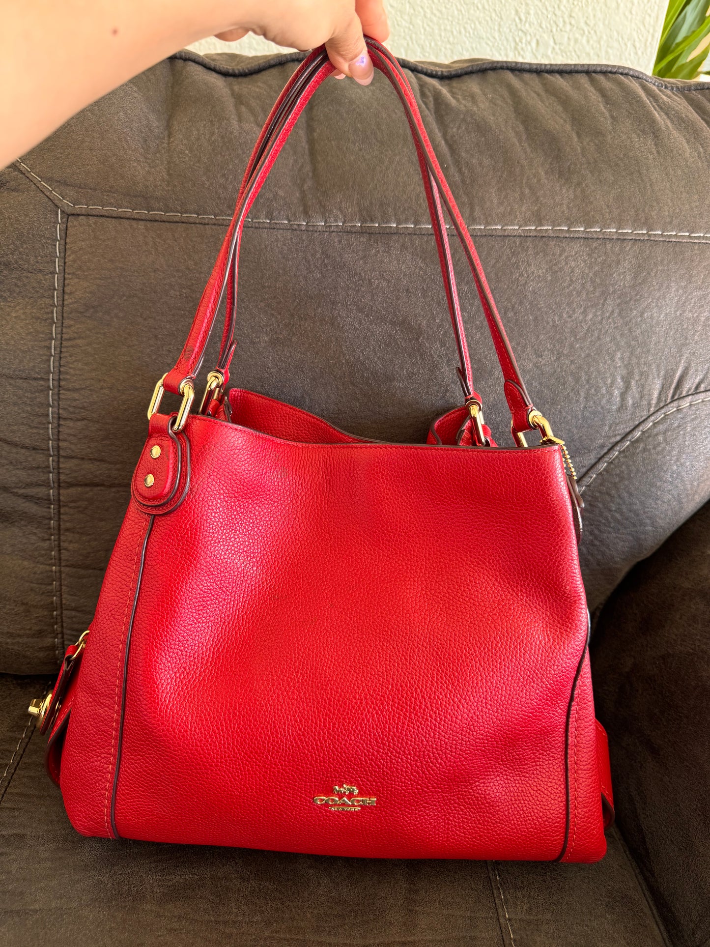 Coach Edie 31 Pebbled Shoulder Bag
