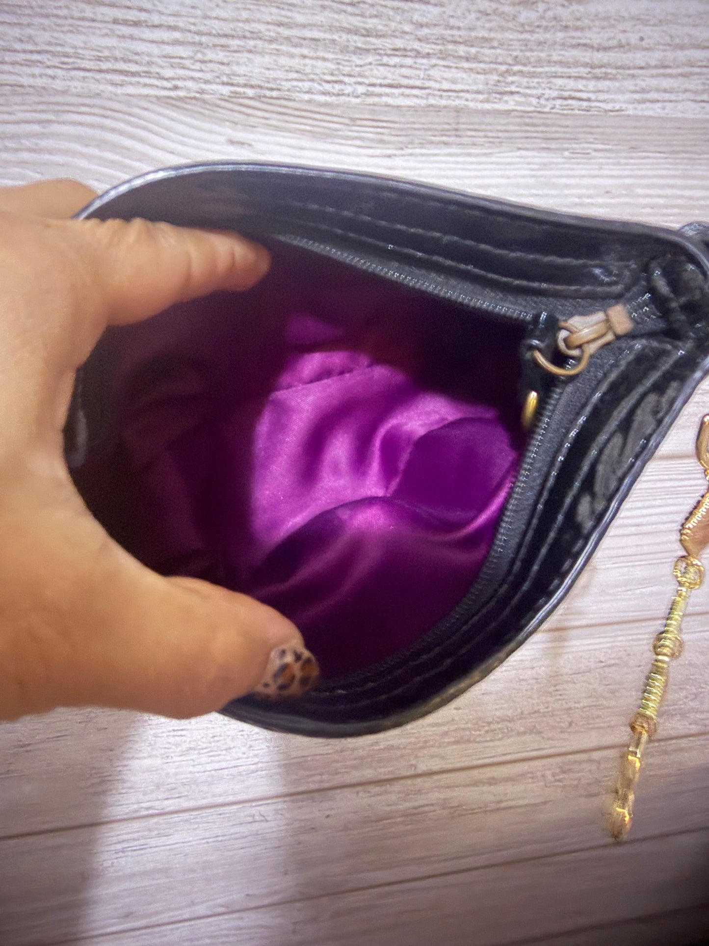 Coach Zoe wristlet/mini purse black patent leather