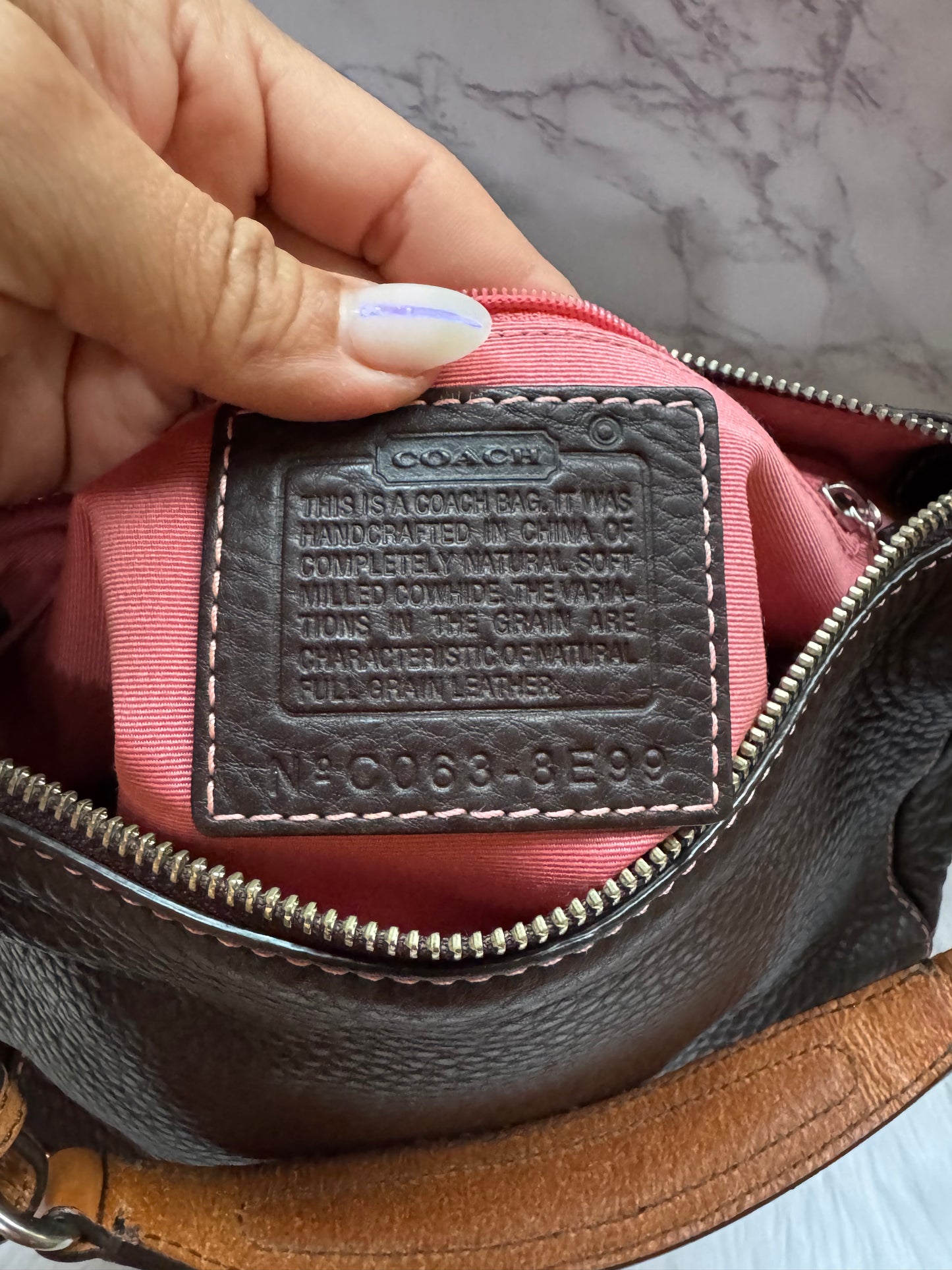 Coach Chelsea Brown Pebble Leather