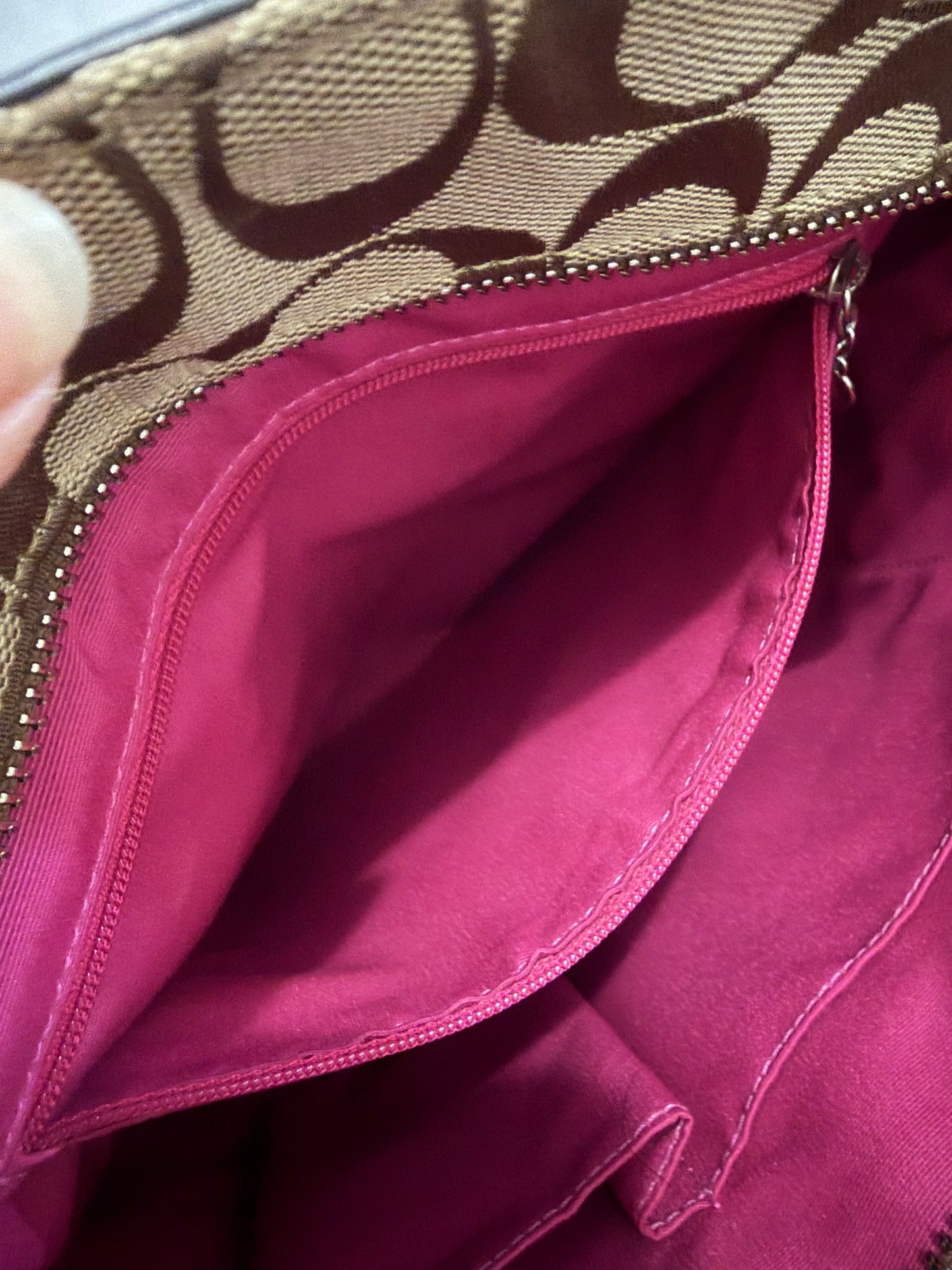 Coach Tote Beige/Fucsia