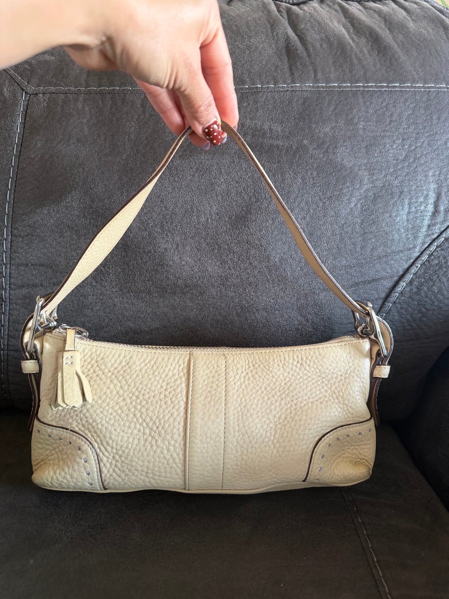 Coach Hamilton Beige pebbled leather