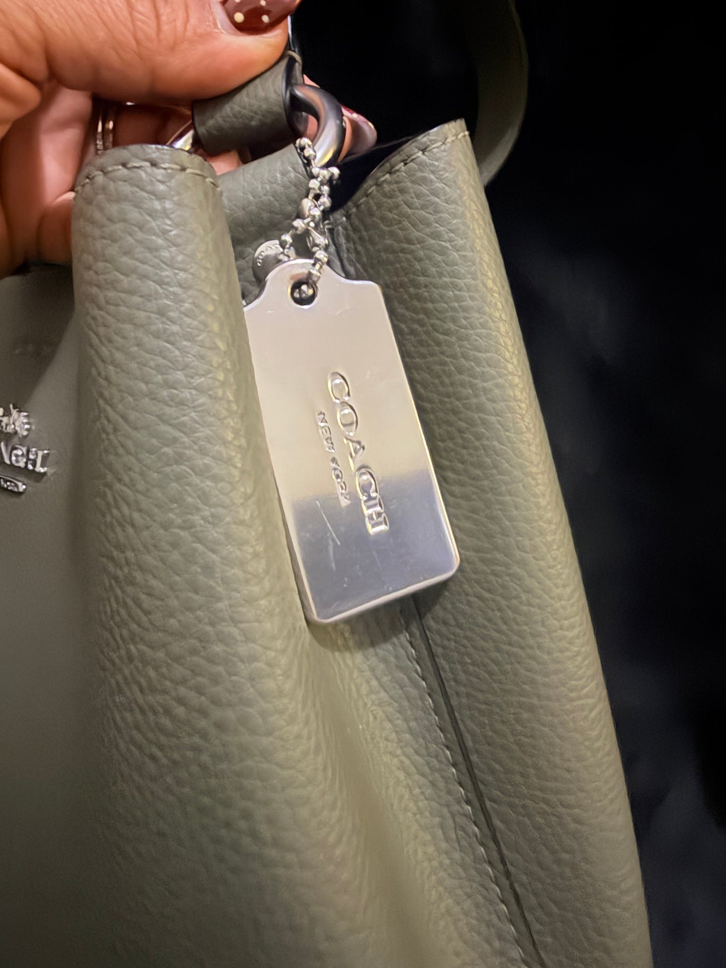 Coach Town Bucket Olive Green