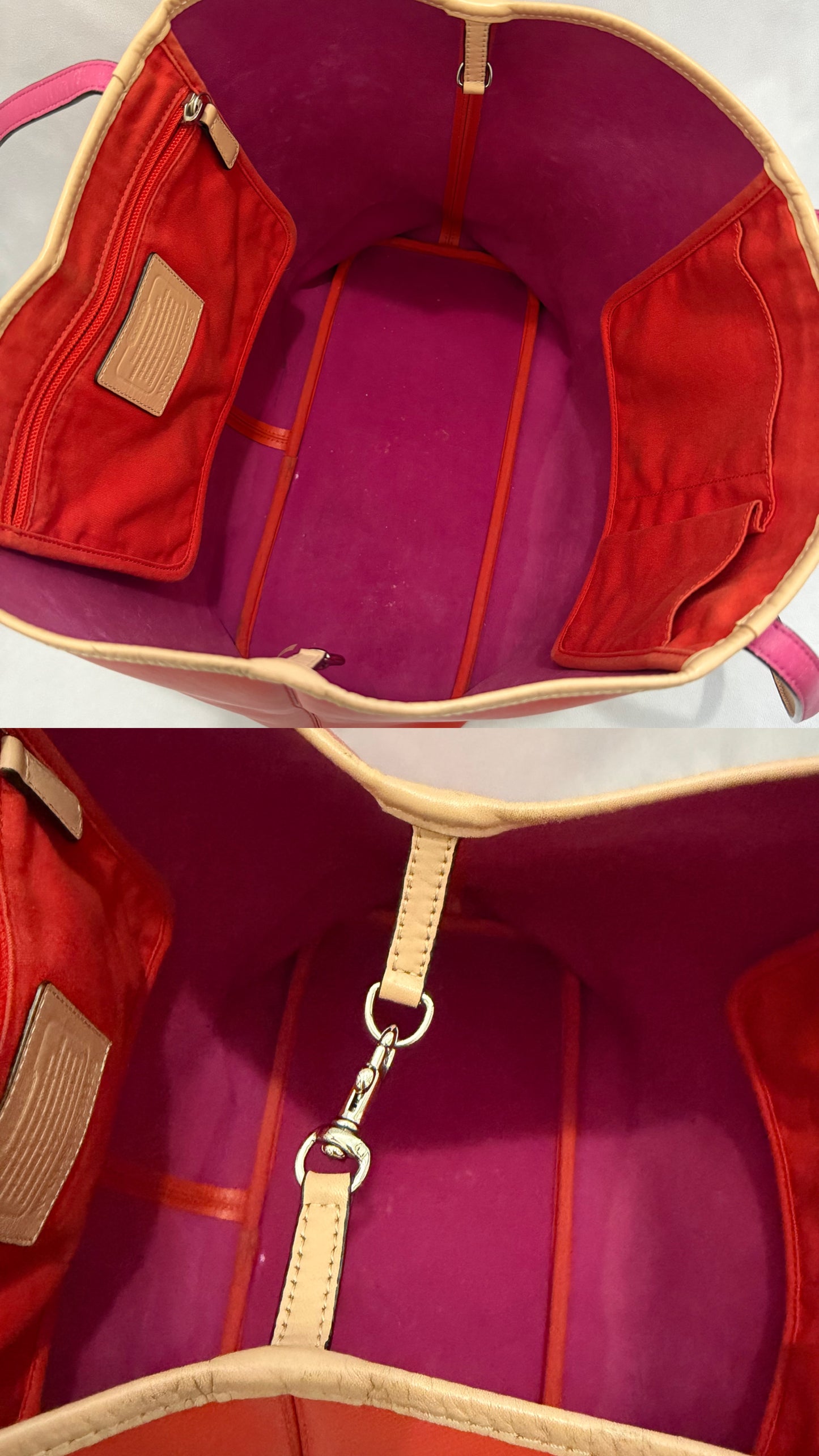 Coach Metro Tote Color Rojo Bermellón