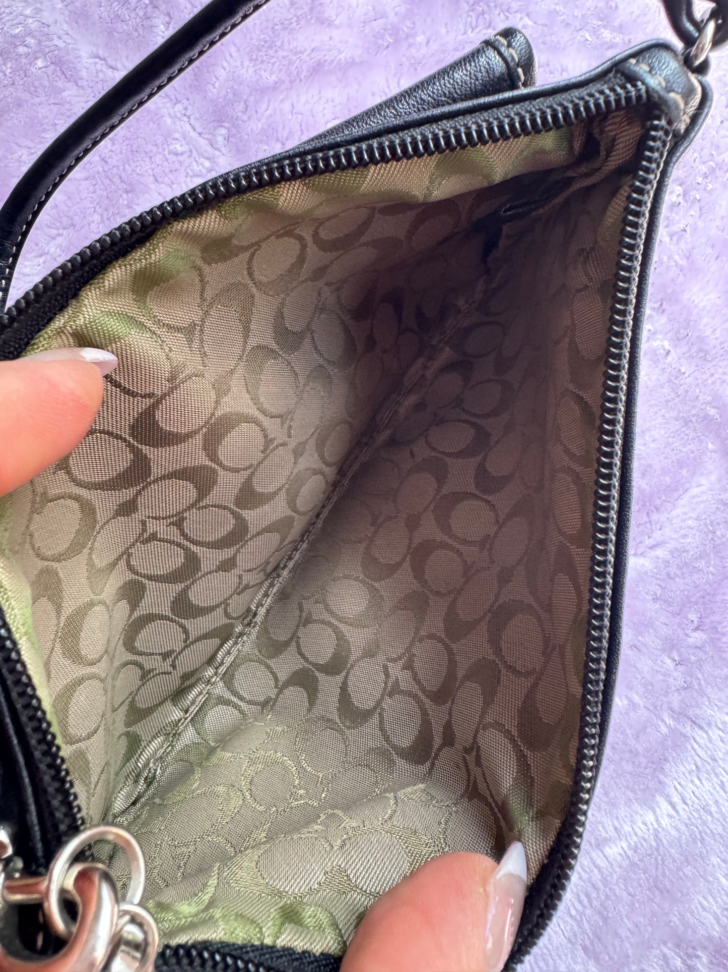 Coach Wristlet Black Leather