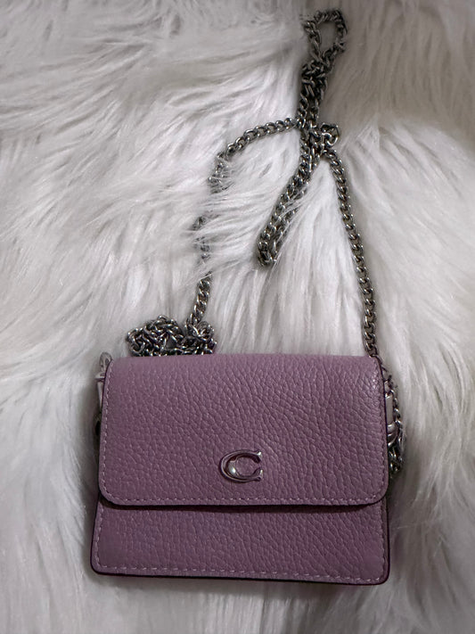 Coach Essential Half Flap Card Case with a chain strap