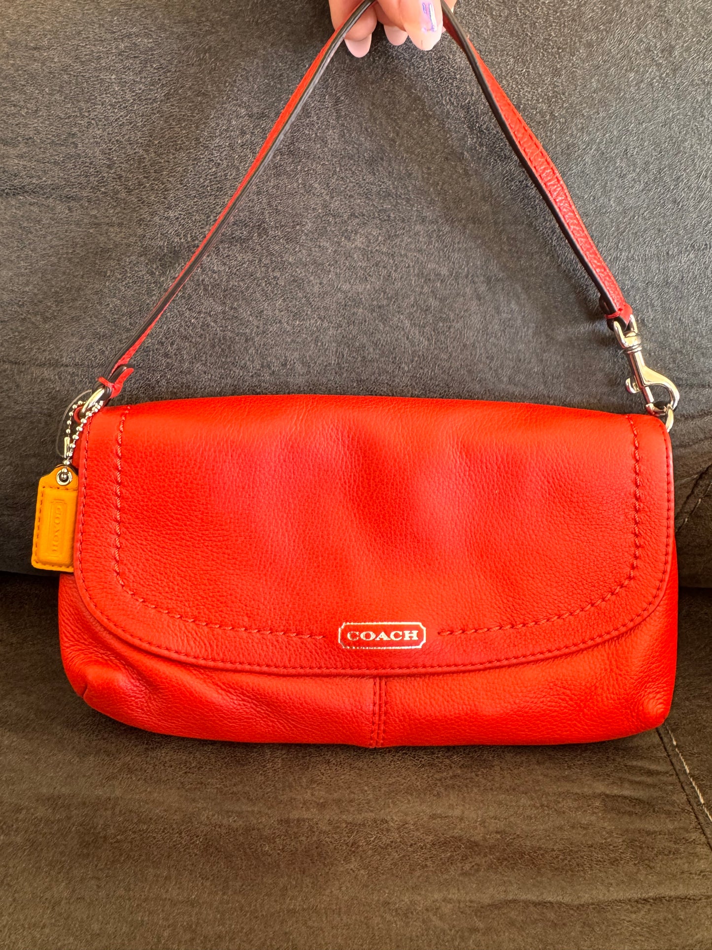 Coach Park Leather Large Flap Wristlet