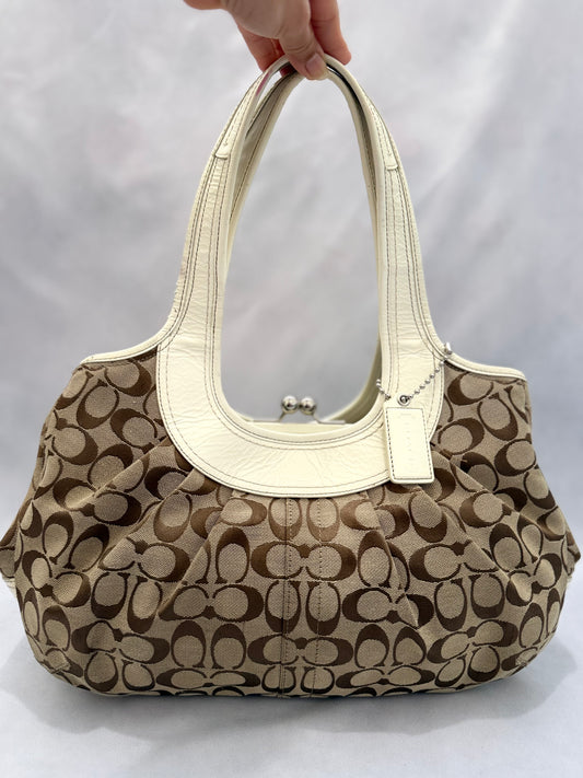 Coach Ergo Signature Pleated Framed Satchel