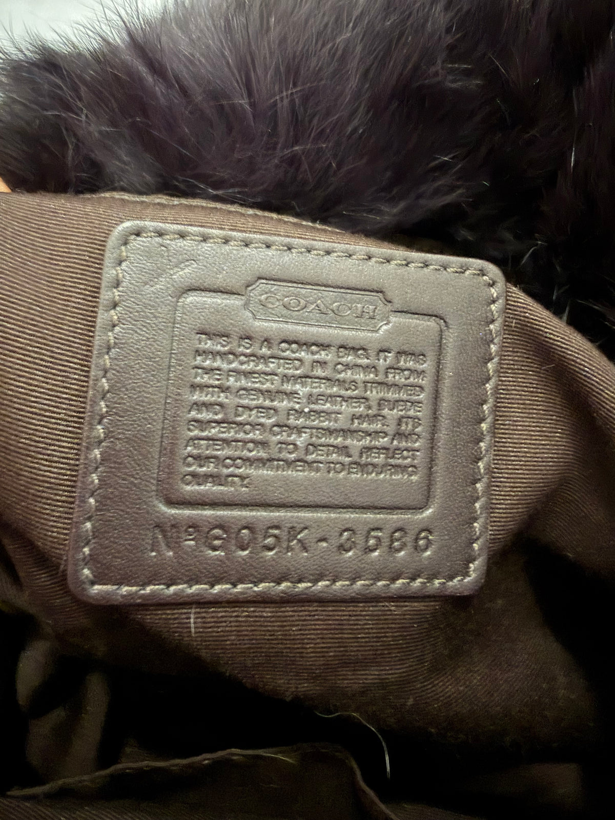Coach Soho Ski Hobo Brown Rabbit Fur