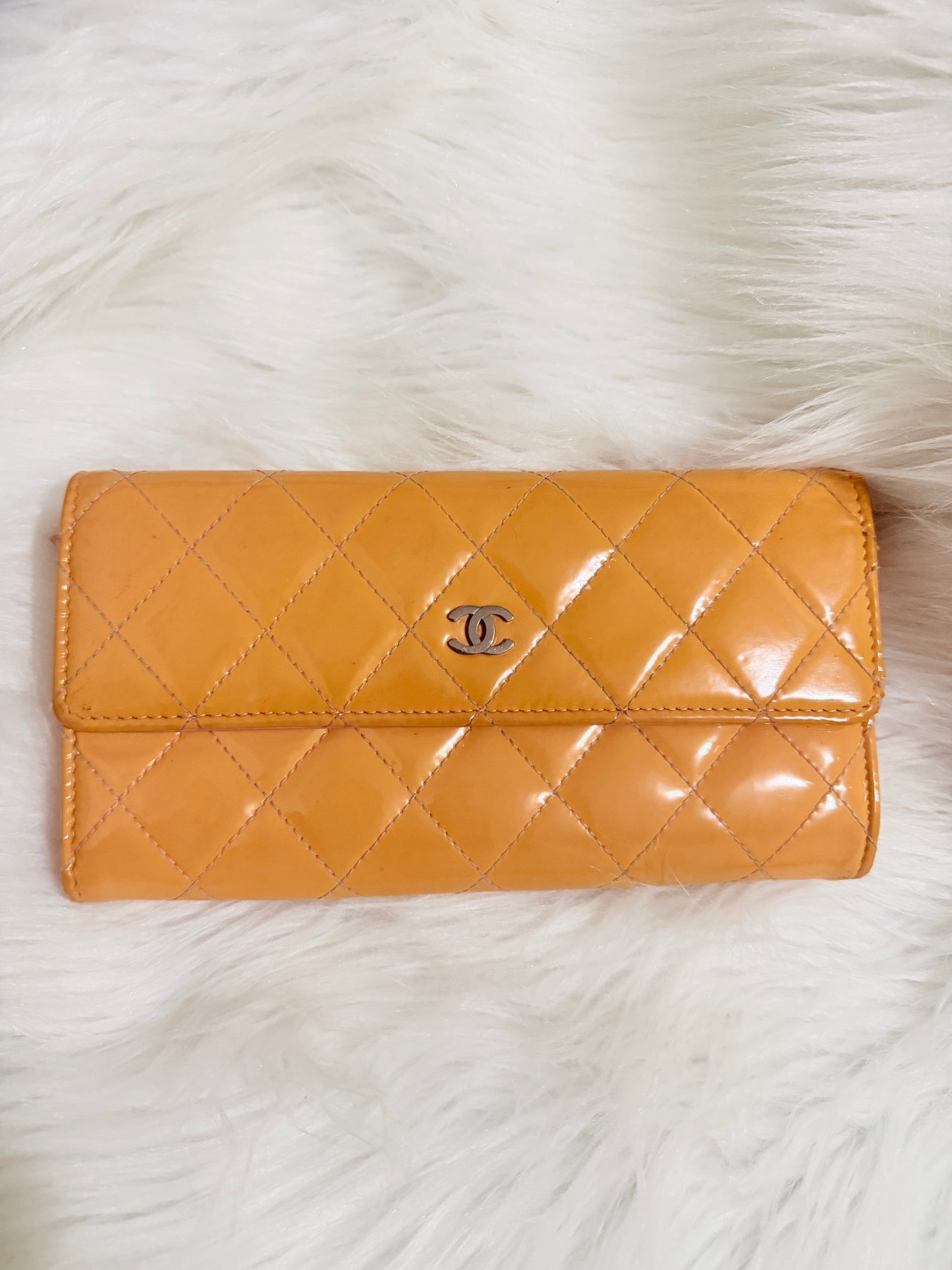 Chanel orange wallet