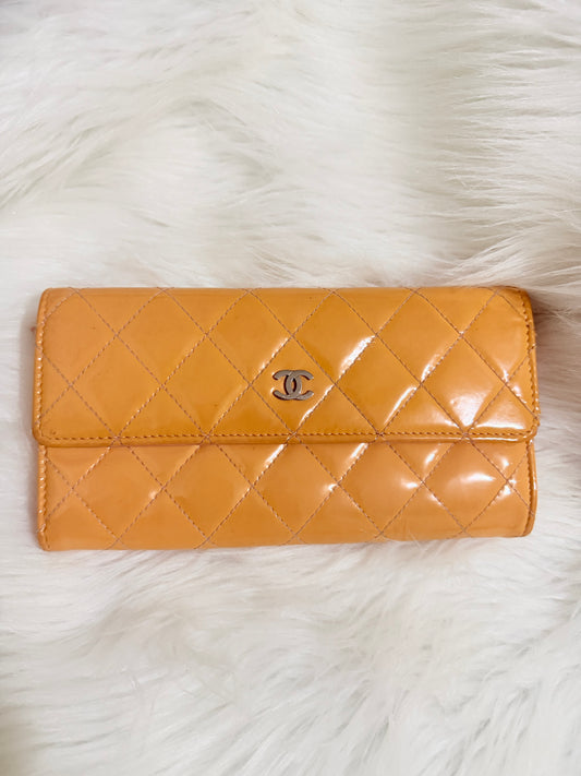 Chanel orange wallet