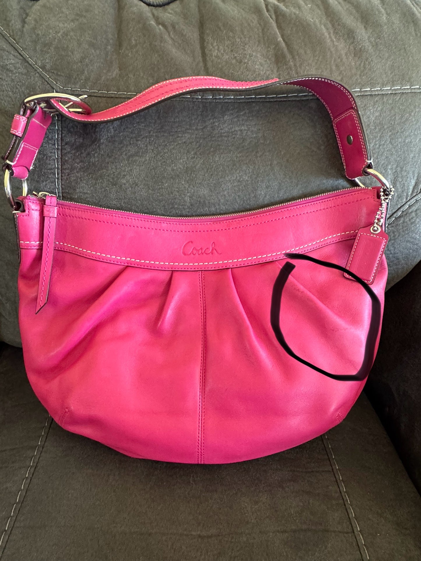 Coach Soho Hobo Hot Pink leather