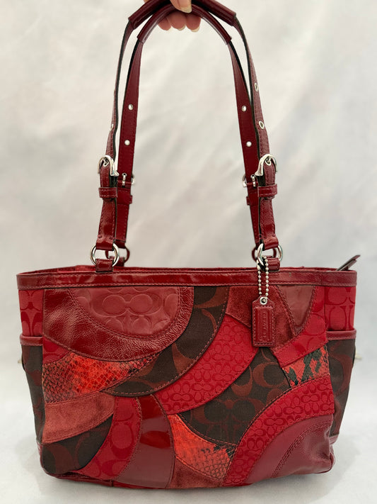 Coach Gallery Patchwork Red Tote