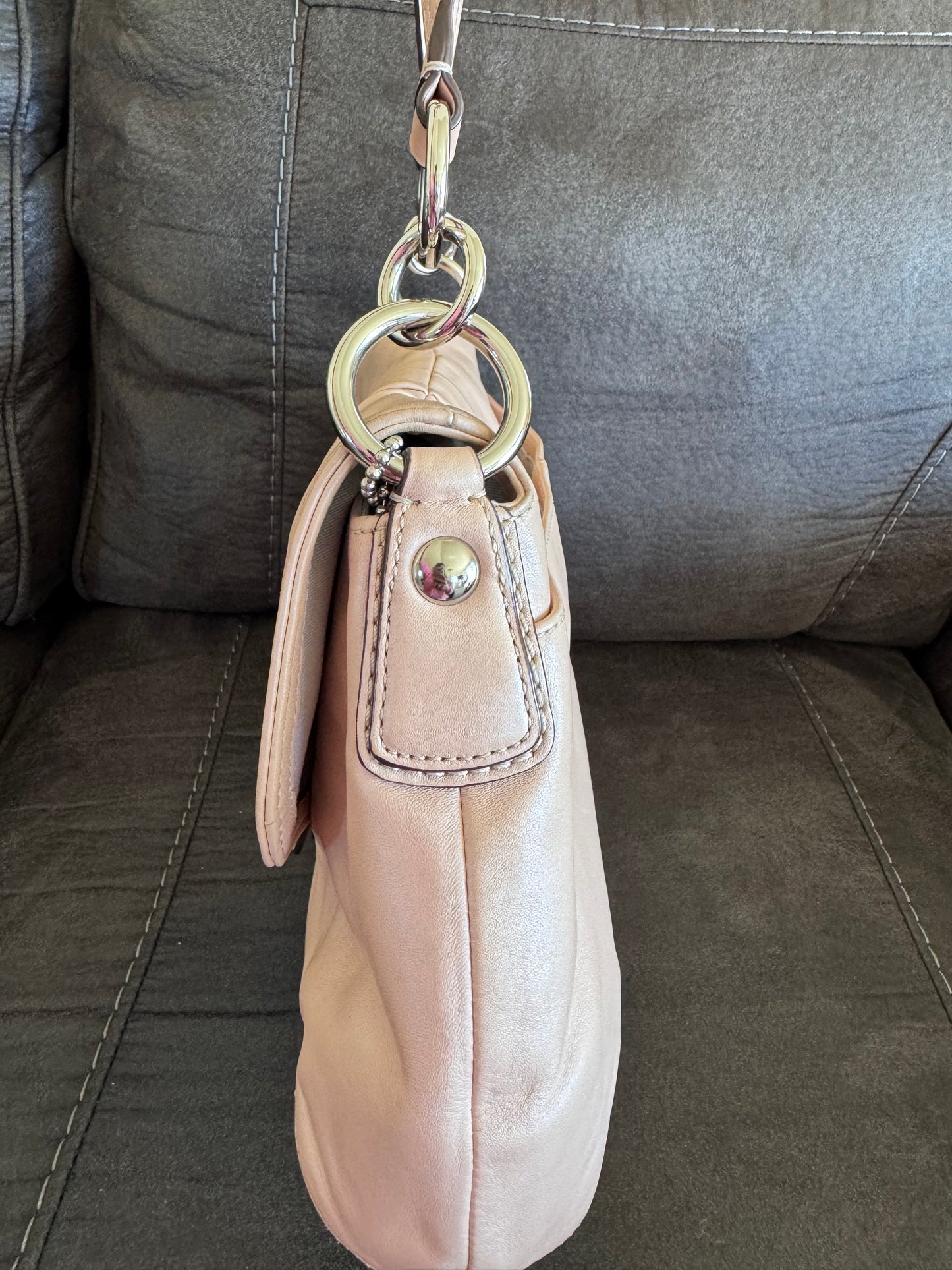 Coach Pearlized Light Pink Soho Leather