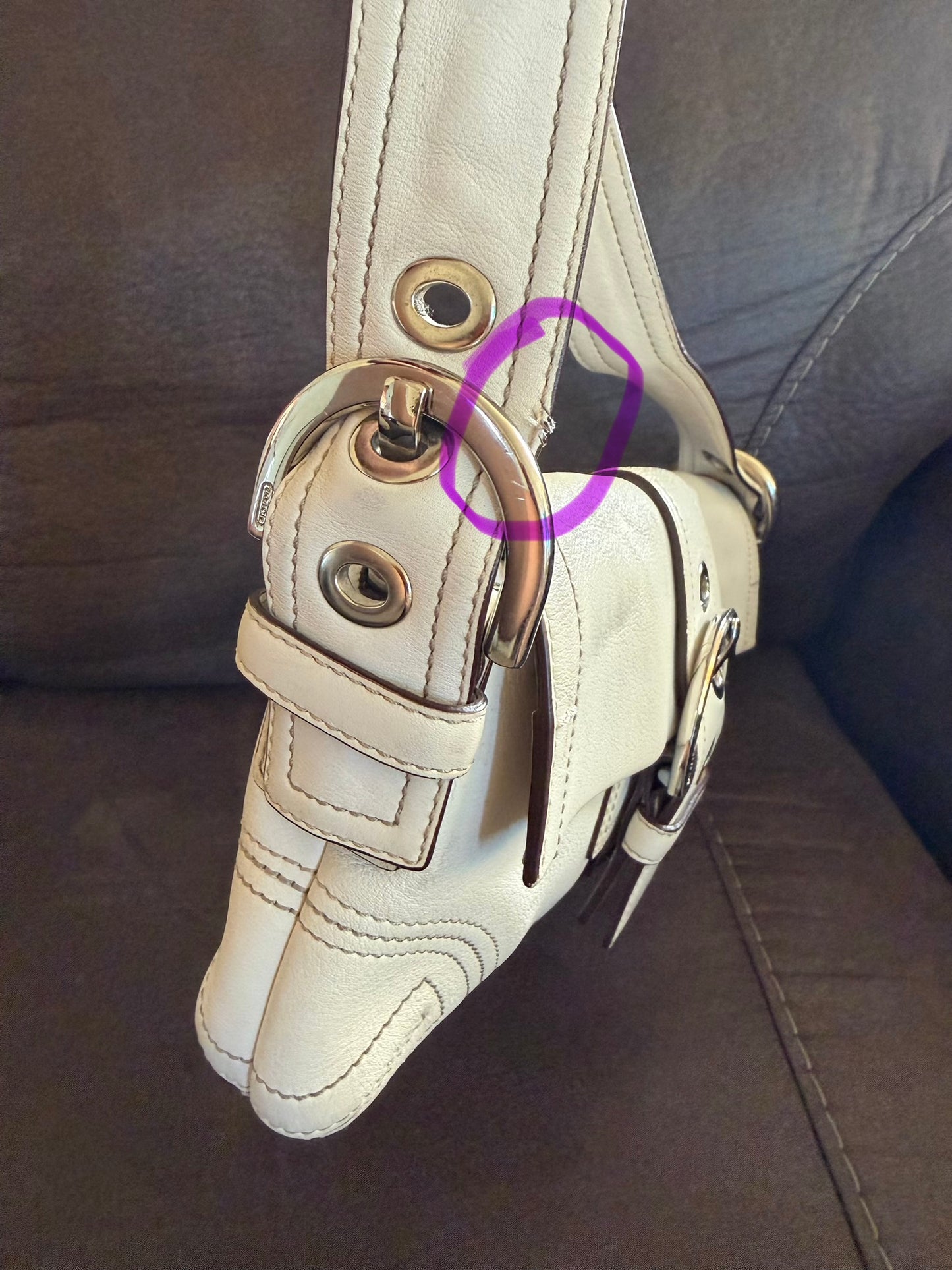 Coach Mini Soho White Leather