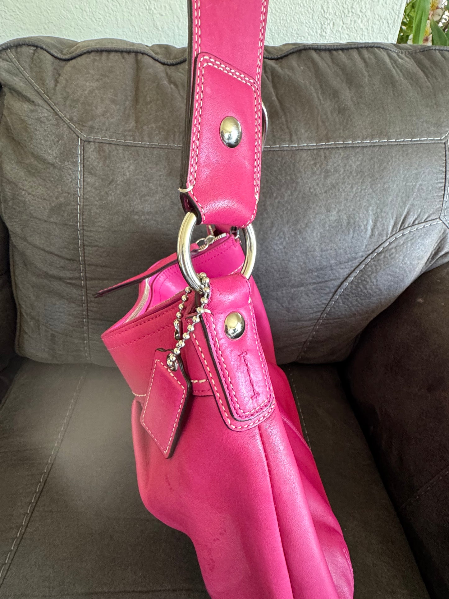 Coach Soho Hobo Hot Pink leather