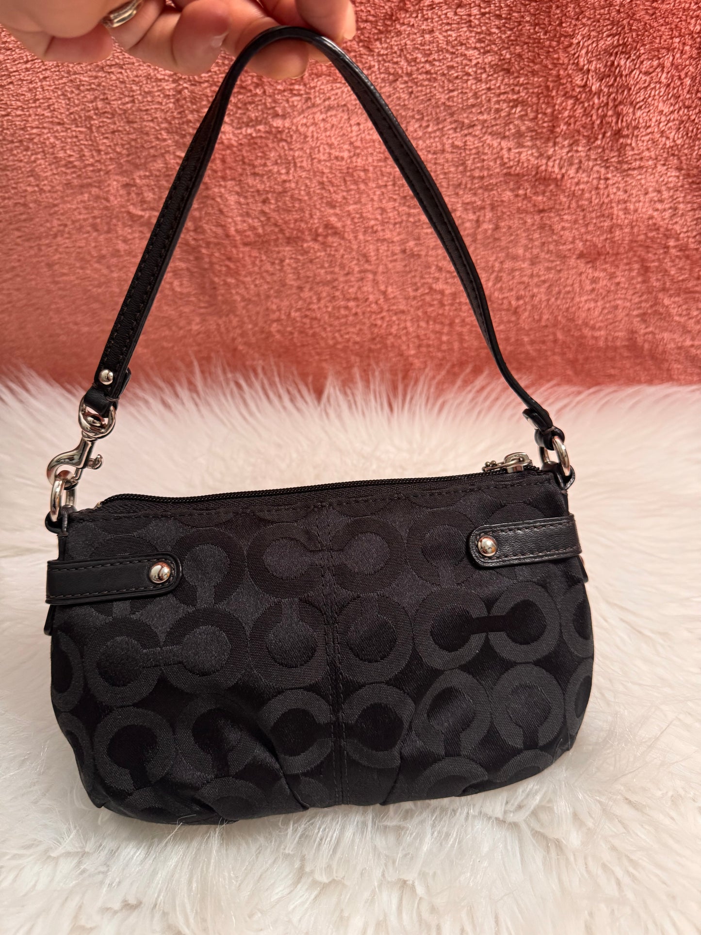 Coach Signature C Black Wristlet,