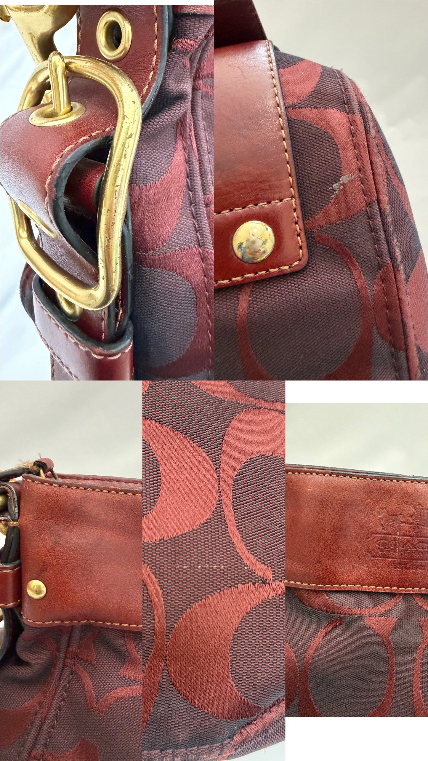 Coach Burgundy Zoe Medium