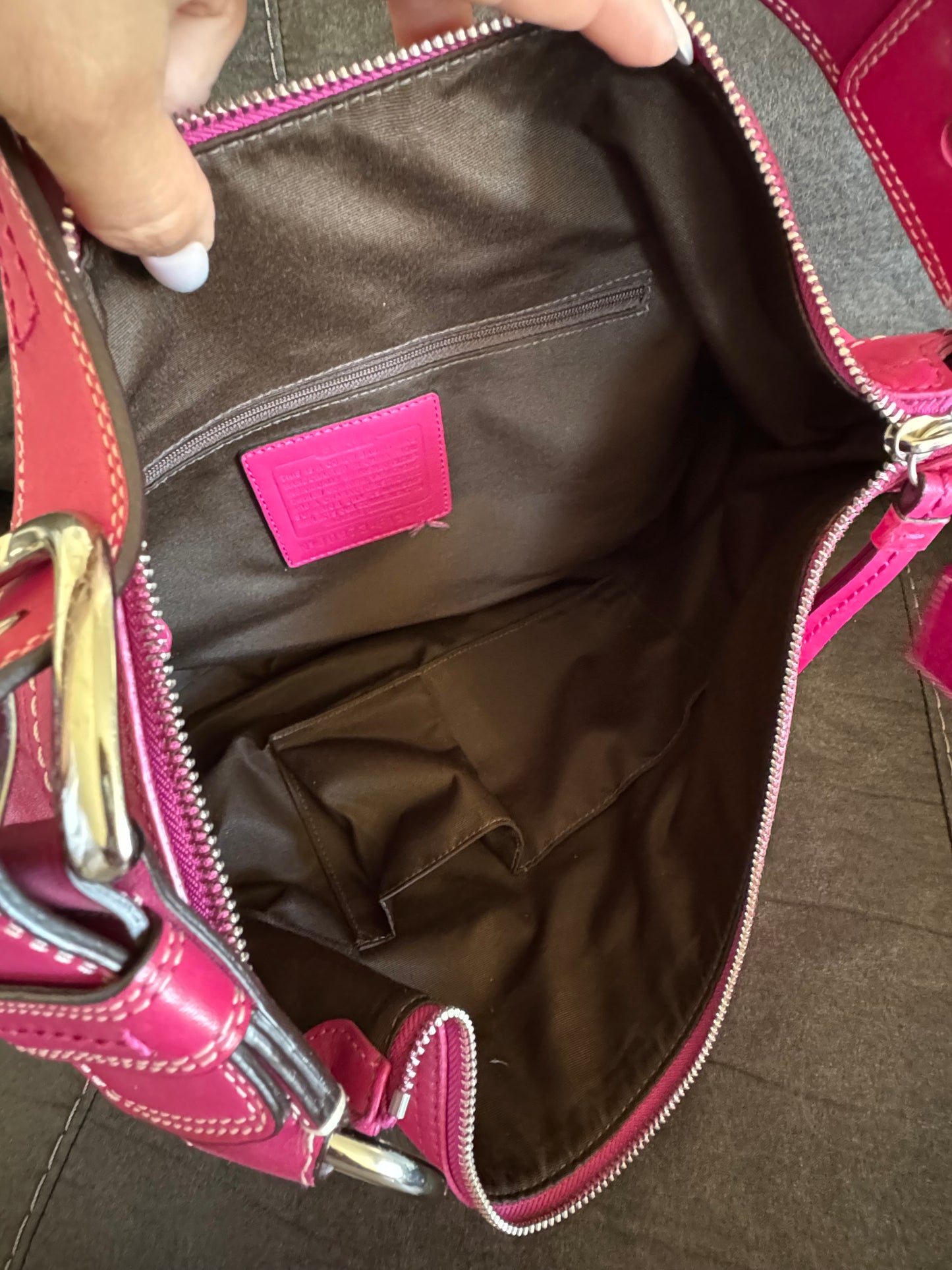 Coach Soho Hobo Hot Pink leather