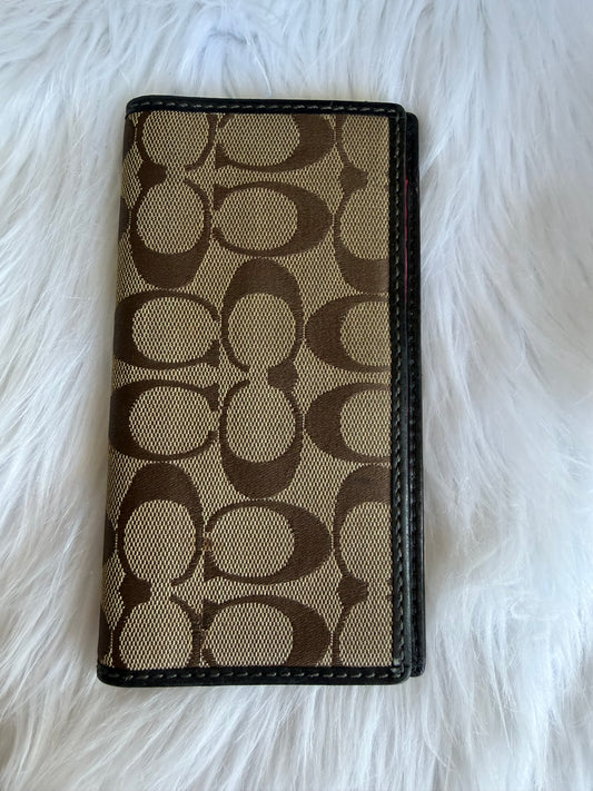 Coach signature canvas checkbook cover