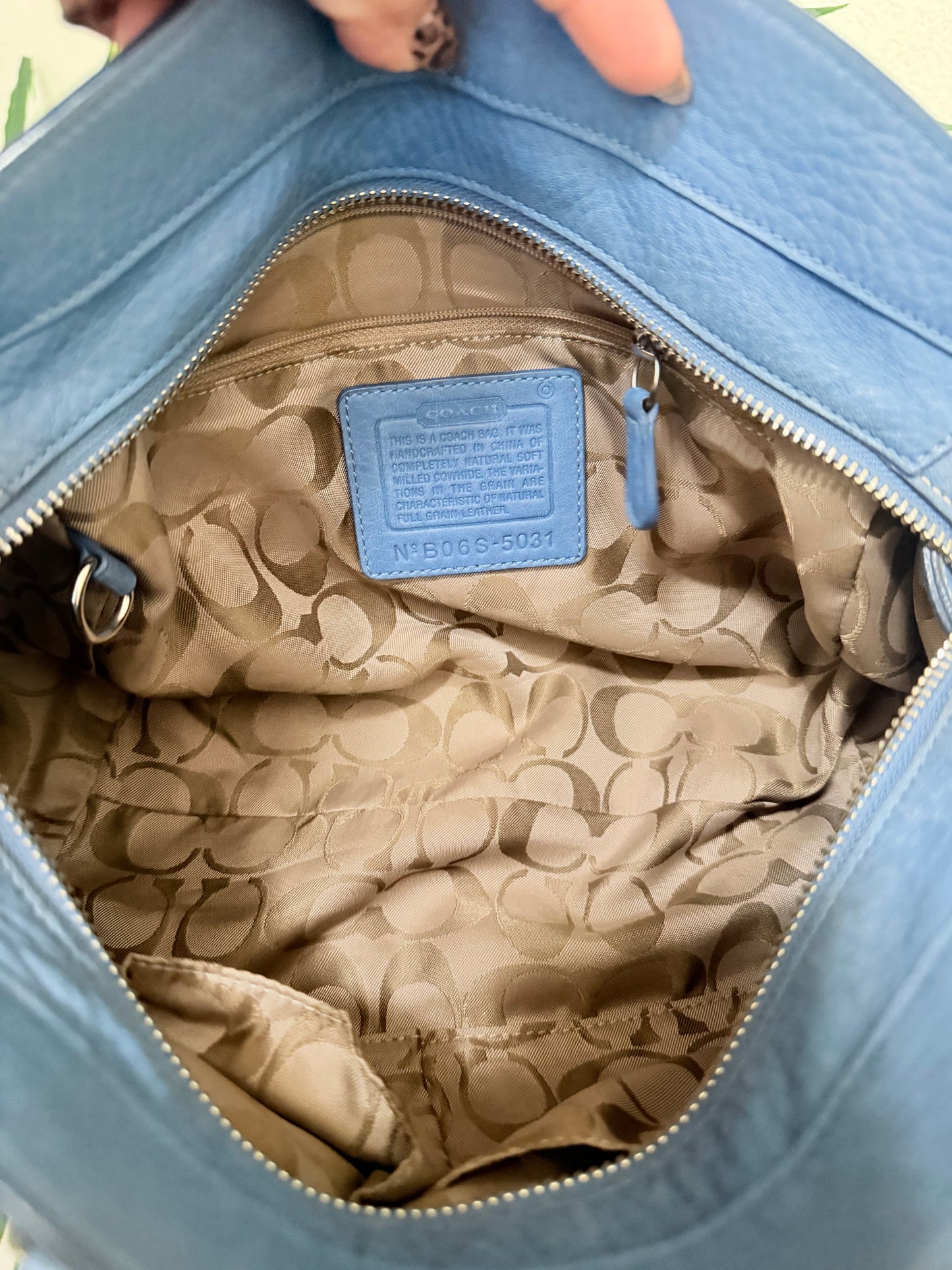 Coach Hampton satchel Blue Leather