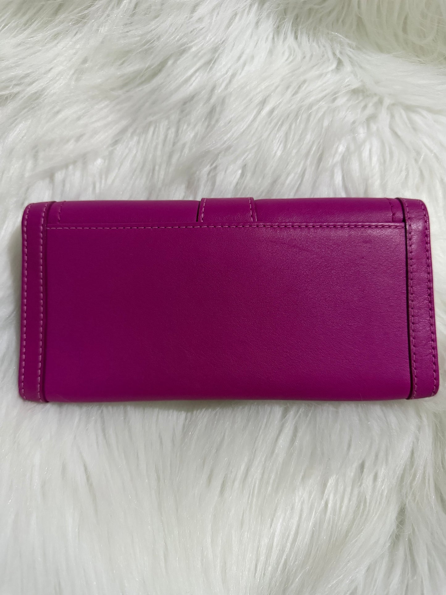 Coach Soho hot pink leather long buckle wallet.