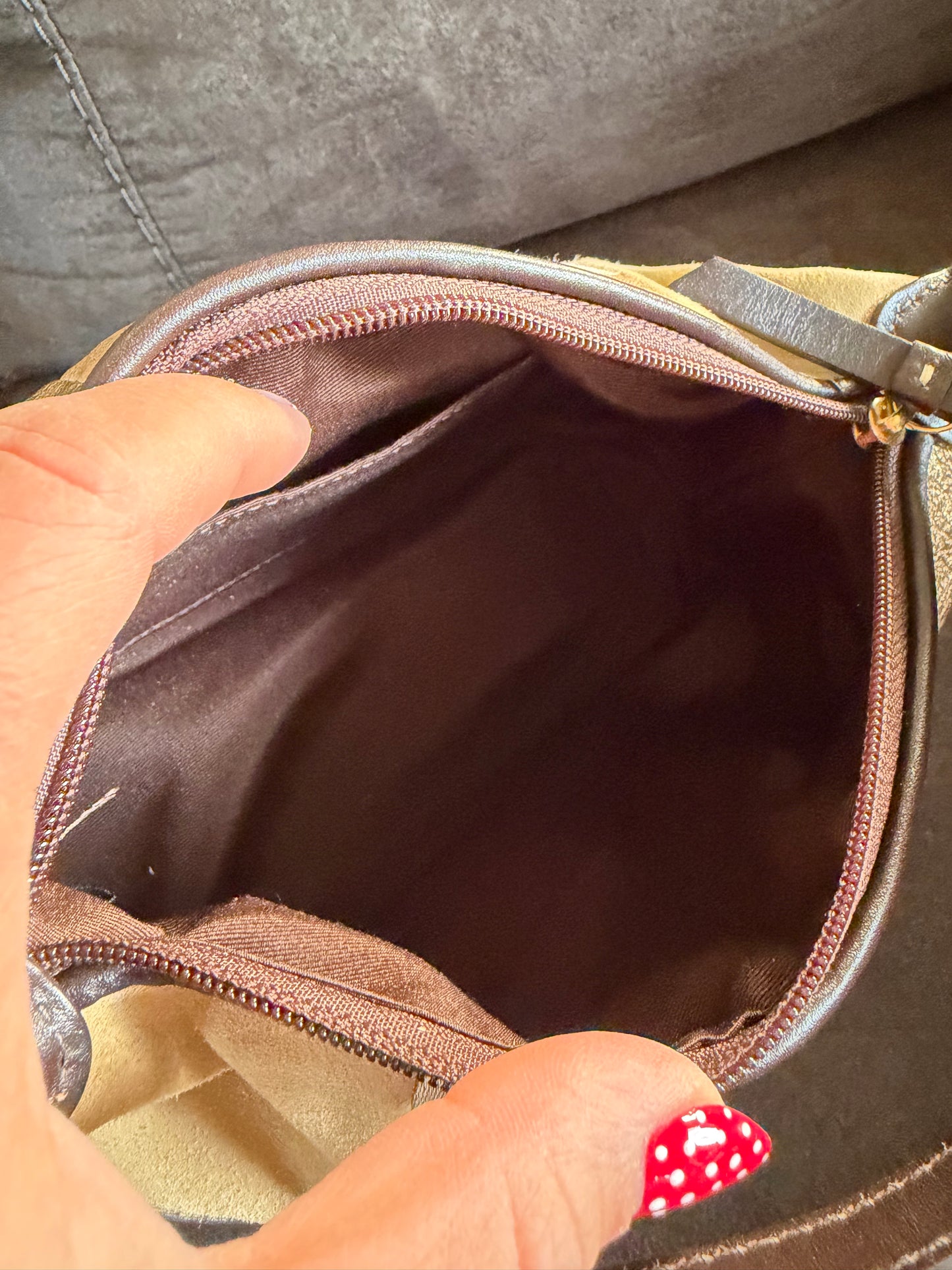 Coach gold and brown patchwork