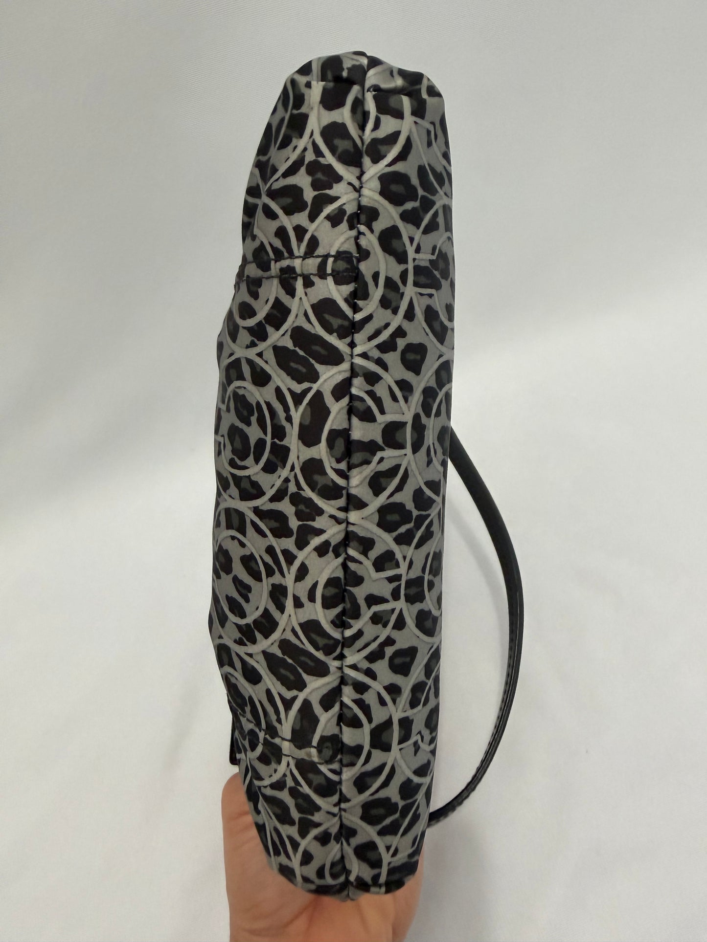 Coach Black/Grey Leopard-Print shoulder bag
