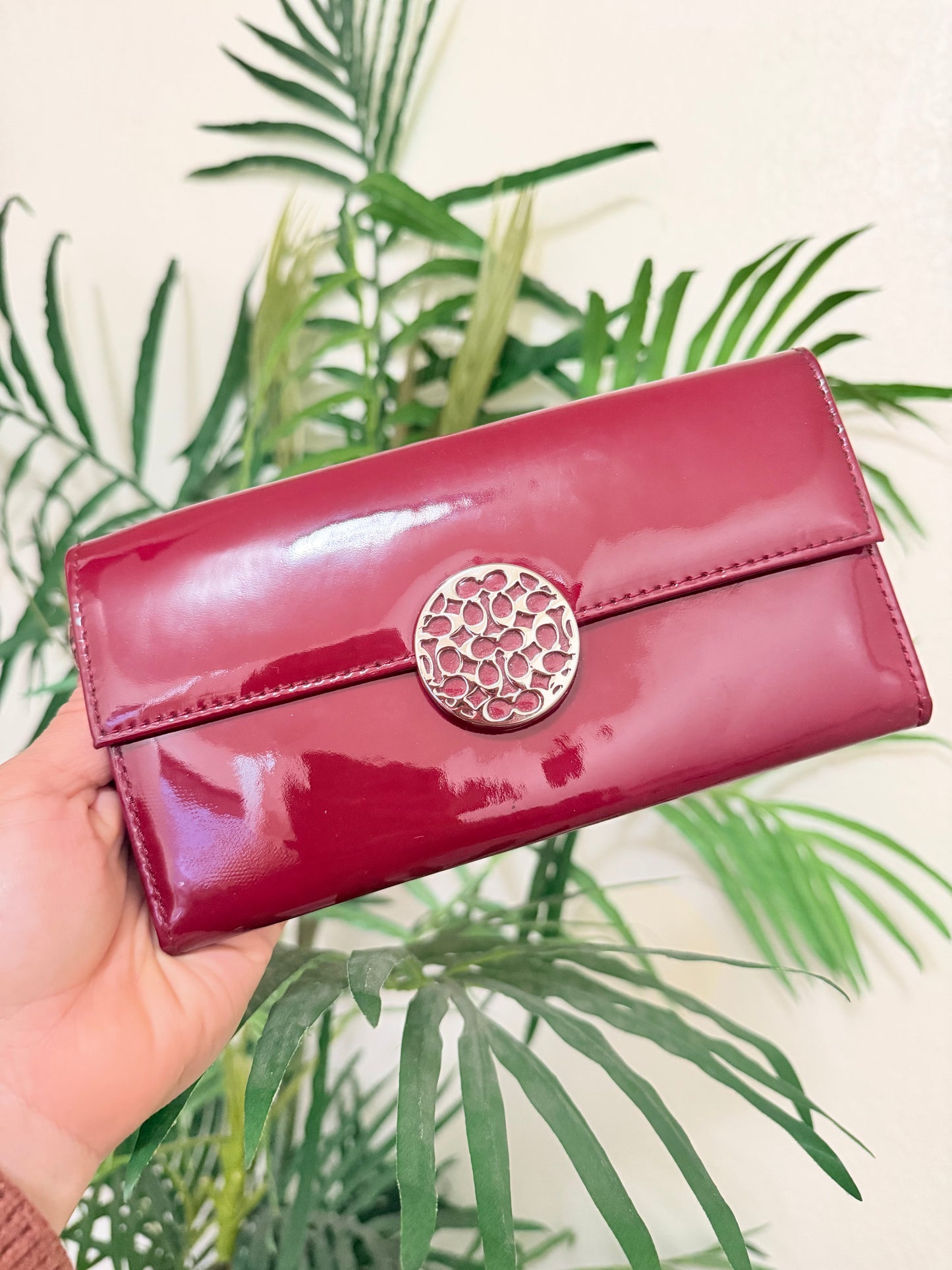 Coach Alexandra patent leather wallet