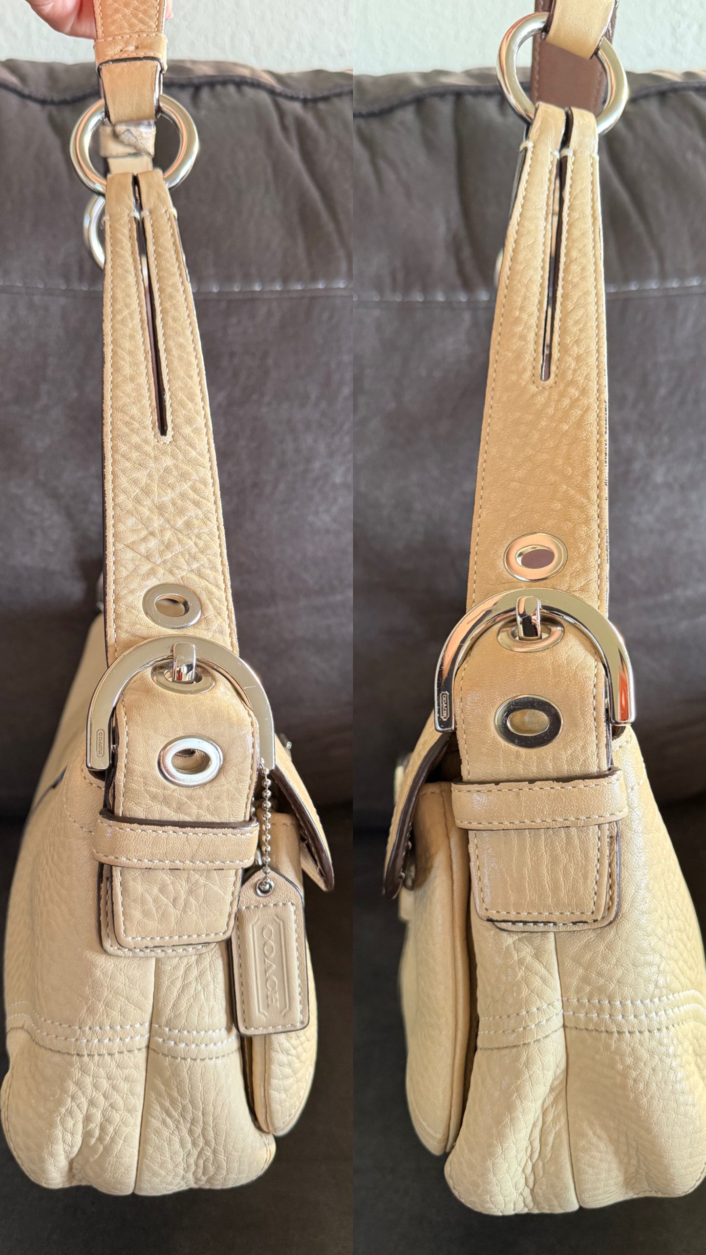 Coach Soho buckle in cream or beige