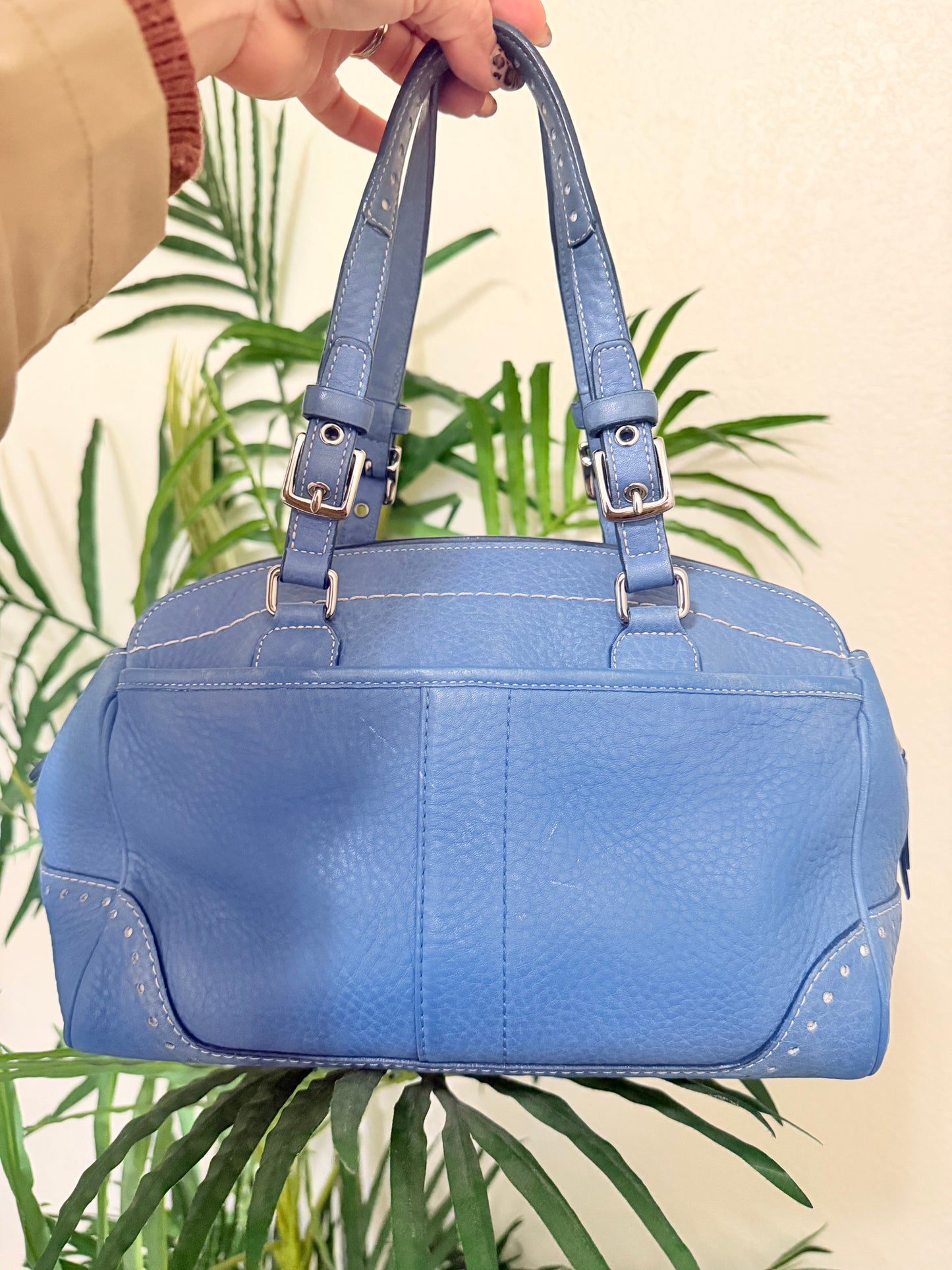 Coach Hampton satchel Blue Leather