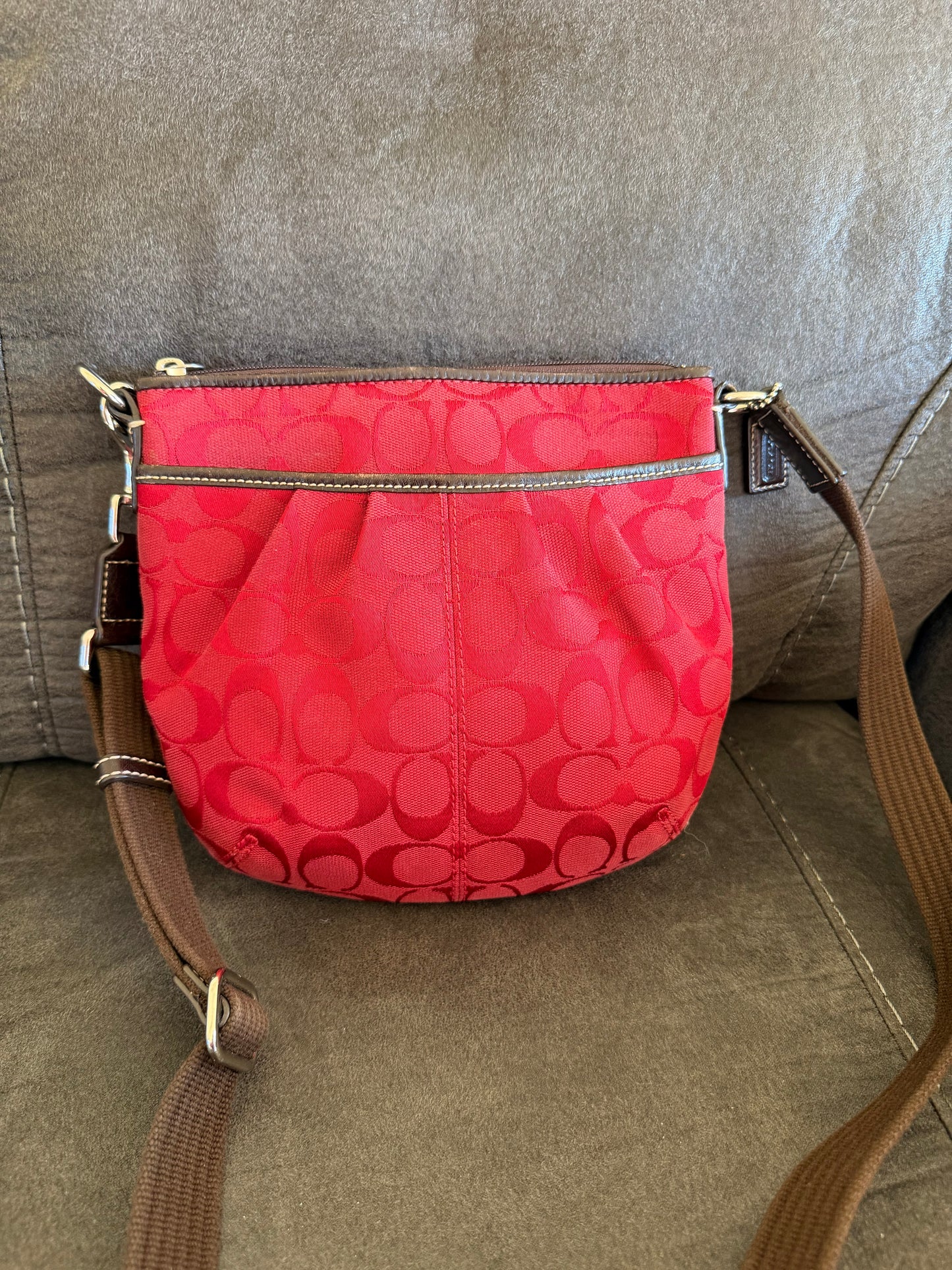 Coach Cherry Red Signature Crossbody Bag