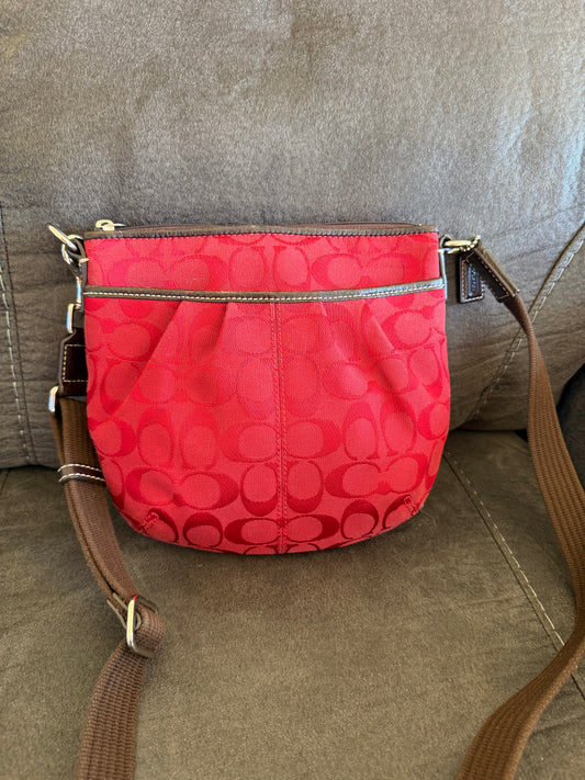 Coach Cherry Red Signature Crossbody Bag