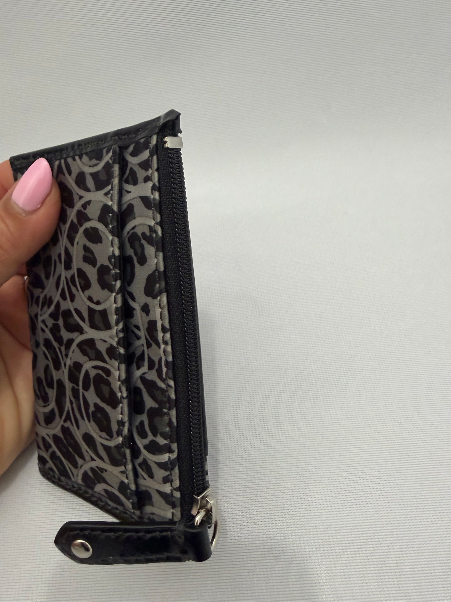 Coach Black/Grey Coin/Car Holder Animal-Print
