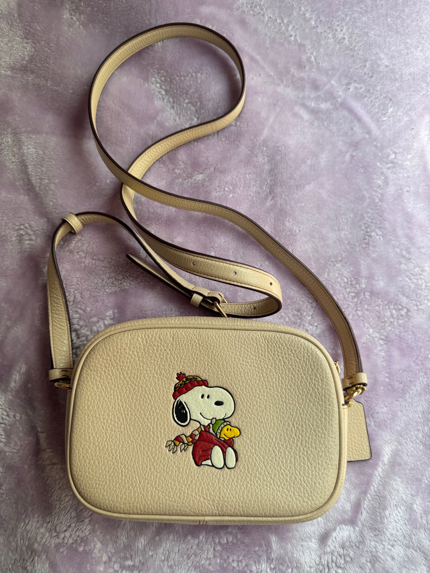 Coach X Peanuts Mini Jamie Camera Bag With Snoopy Cuddle Motif