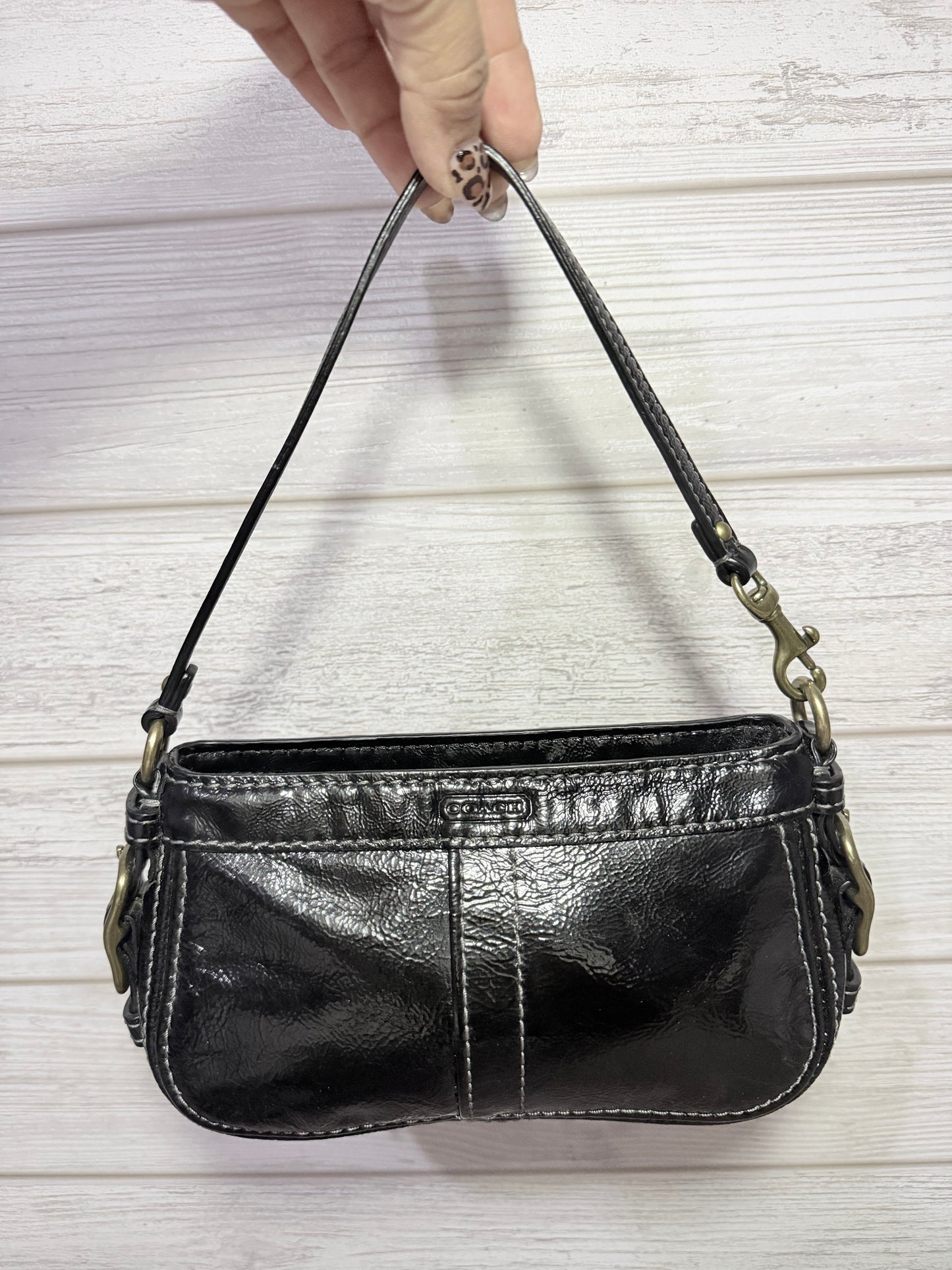 Coach Zoe wristlet/mini purse black patent leather
