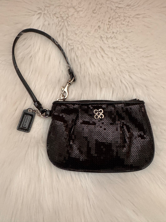Coach Black Sequin Wristlet