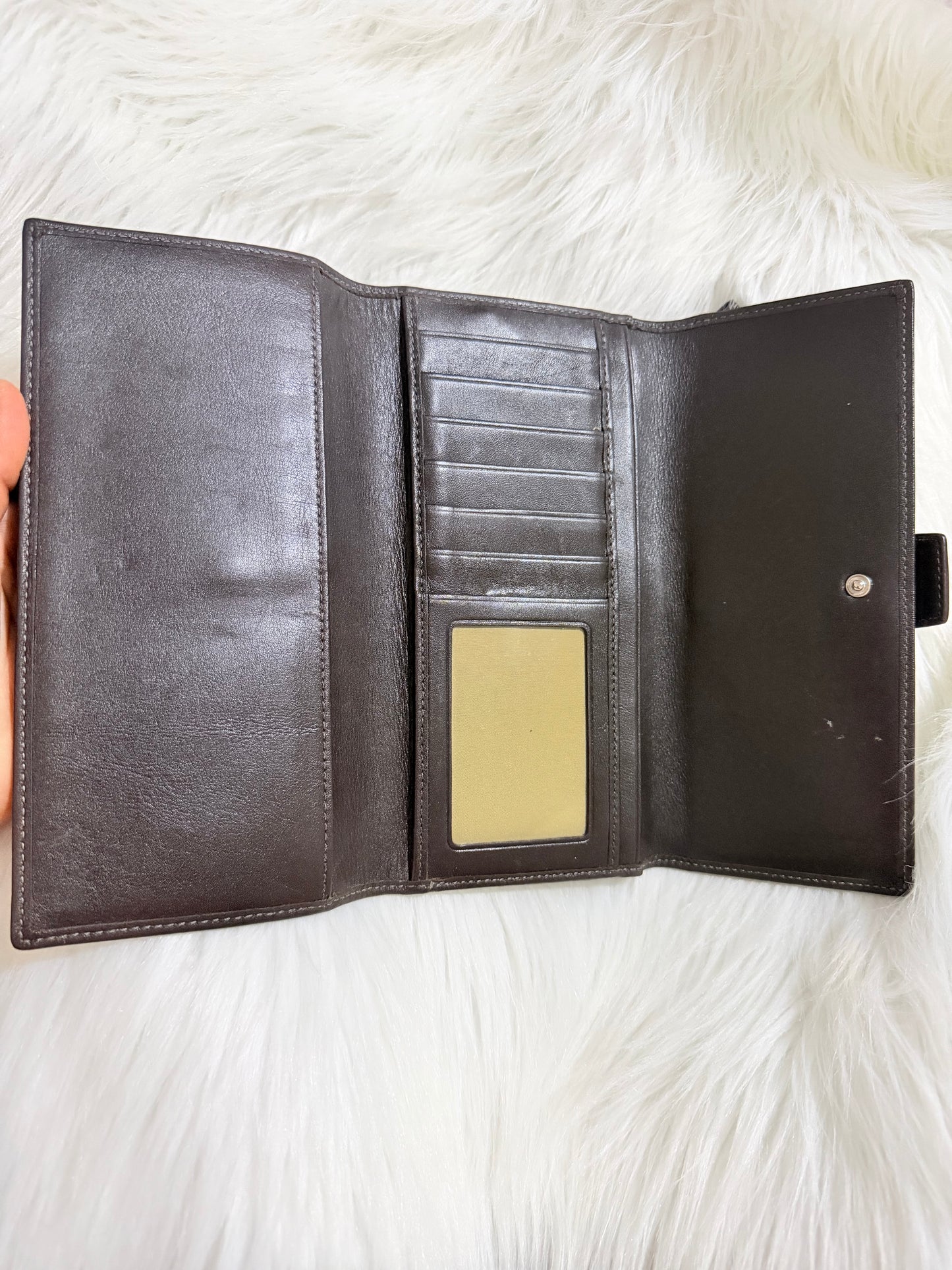 Coach Soho Buckle trifold leather wallet Brown