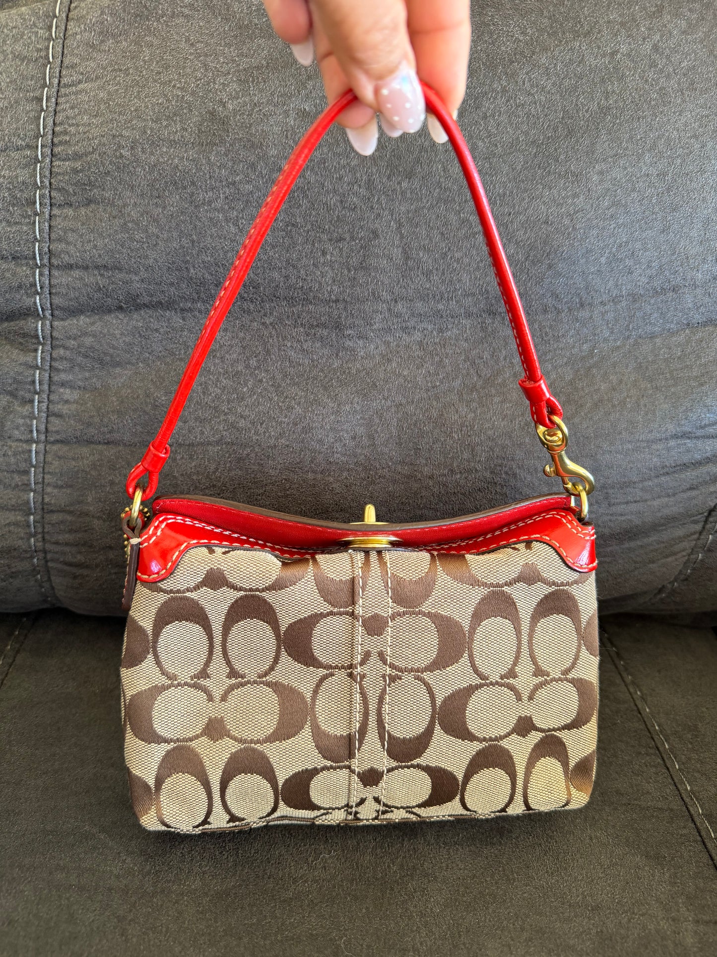 Coach Signature Turnlock Mini Bag