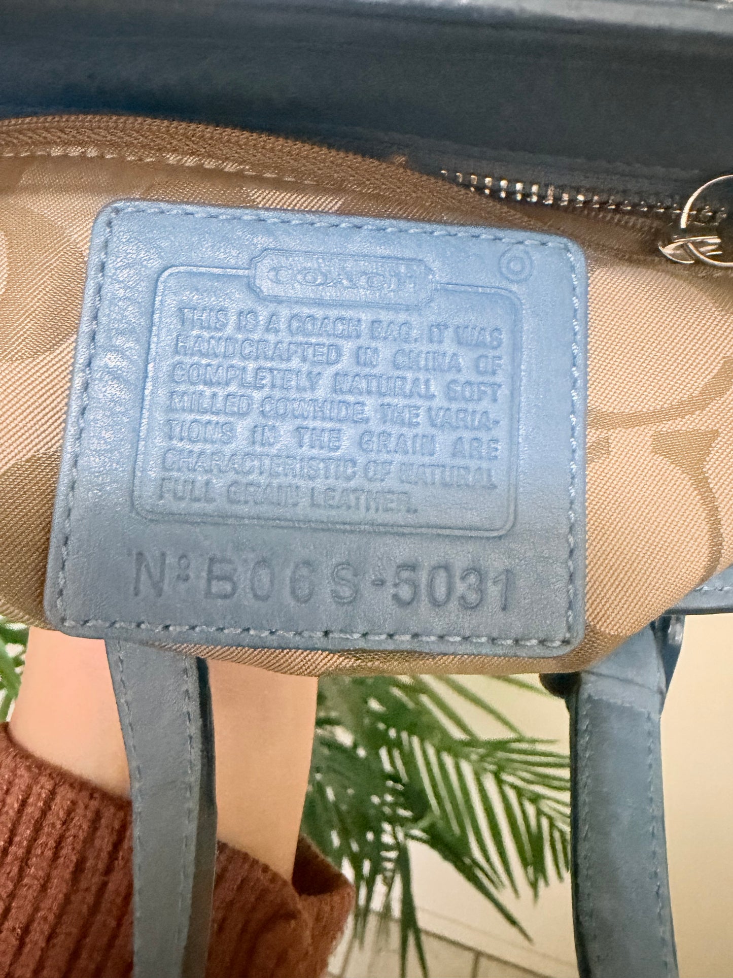 Coach Hampton satchel Blue Leather