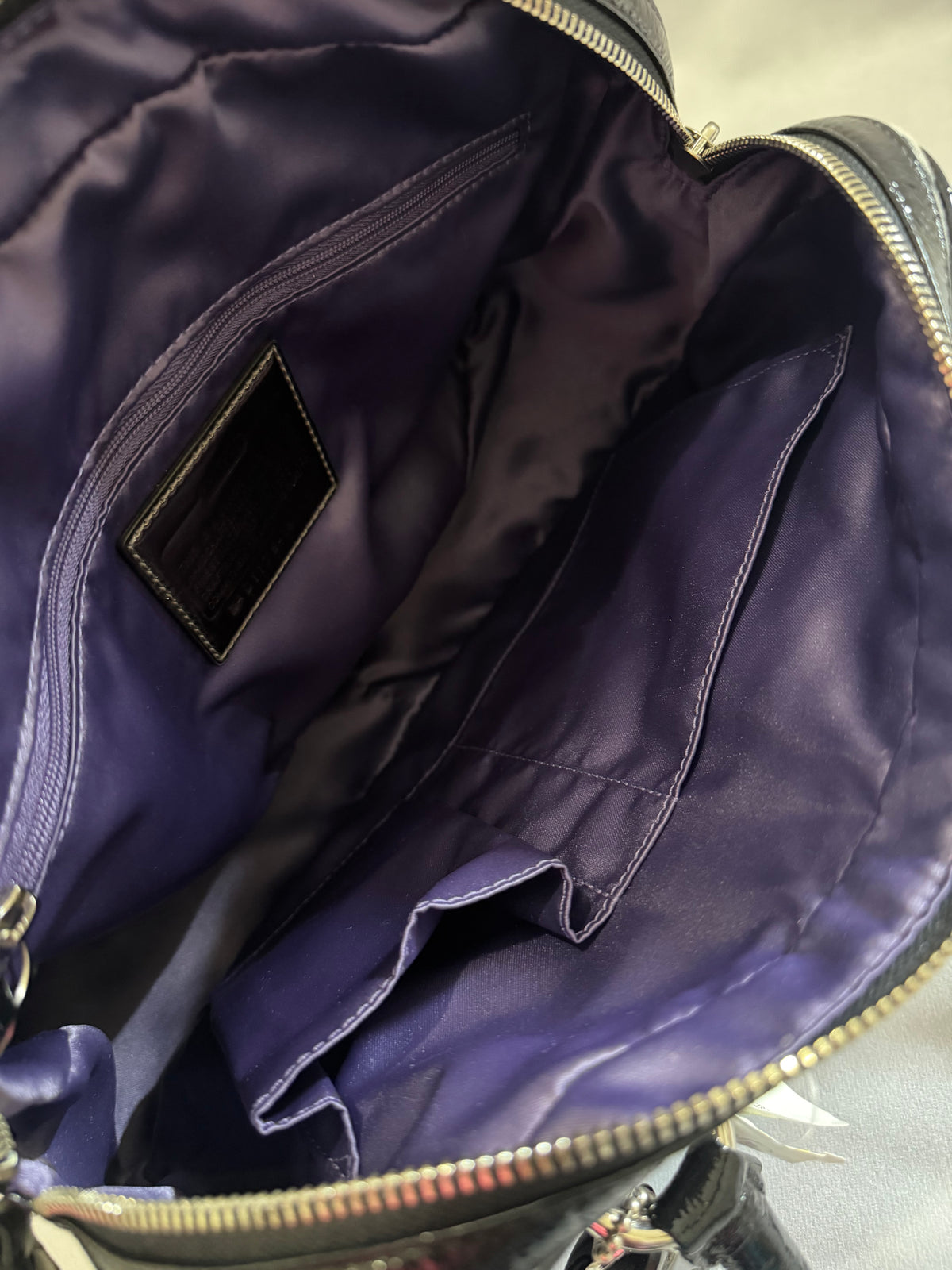 Coach Poppy Signature Sateen Pushlock Satchel