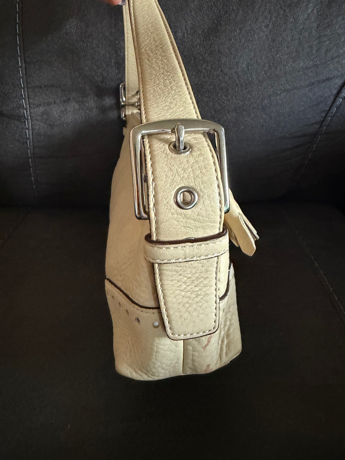 Coach Hamilton Beige pebbled leather