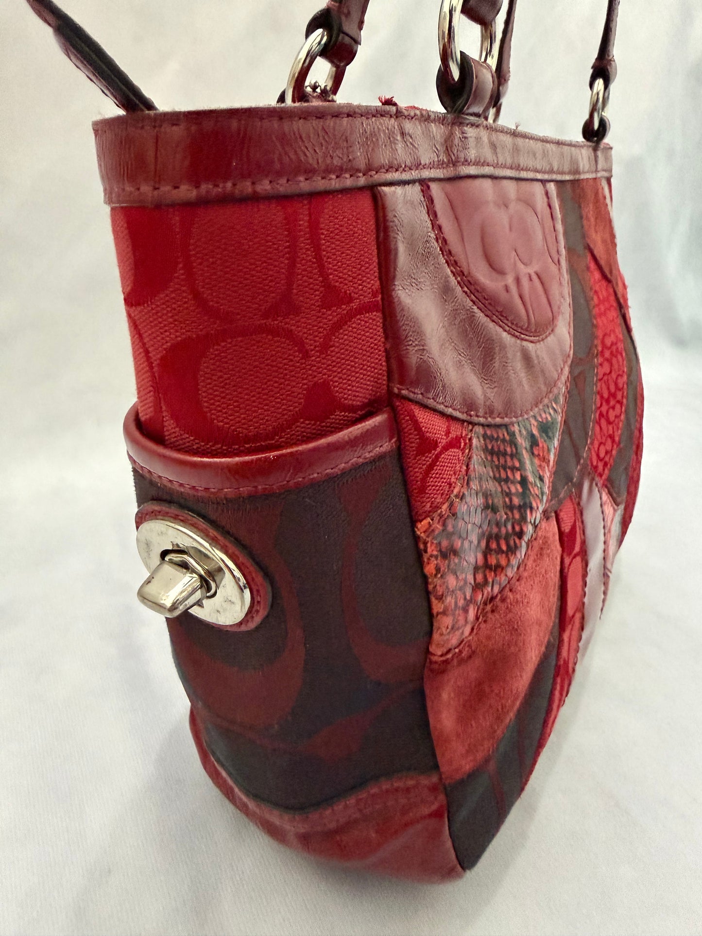 Coach Gallery Patchwork Red Tote